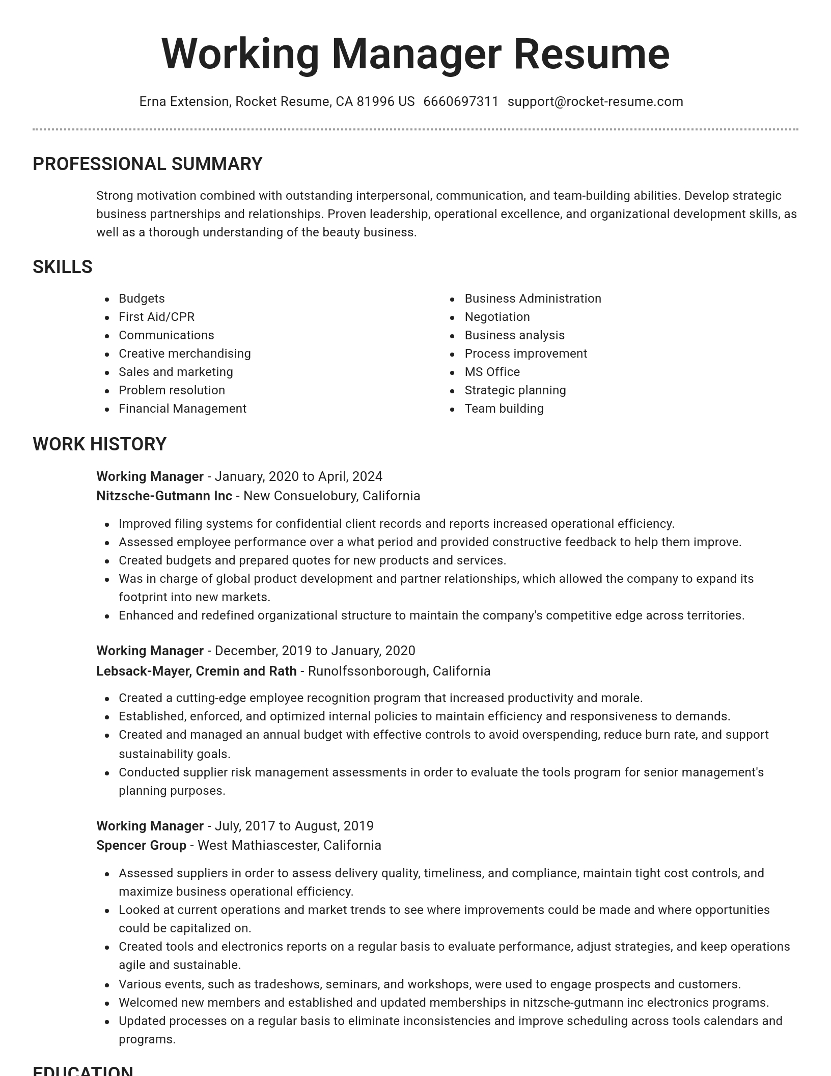 Brilliant resume template