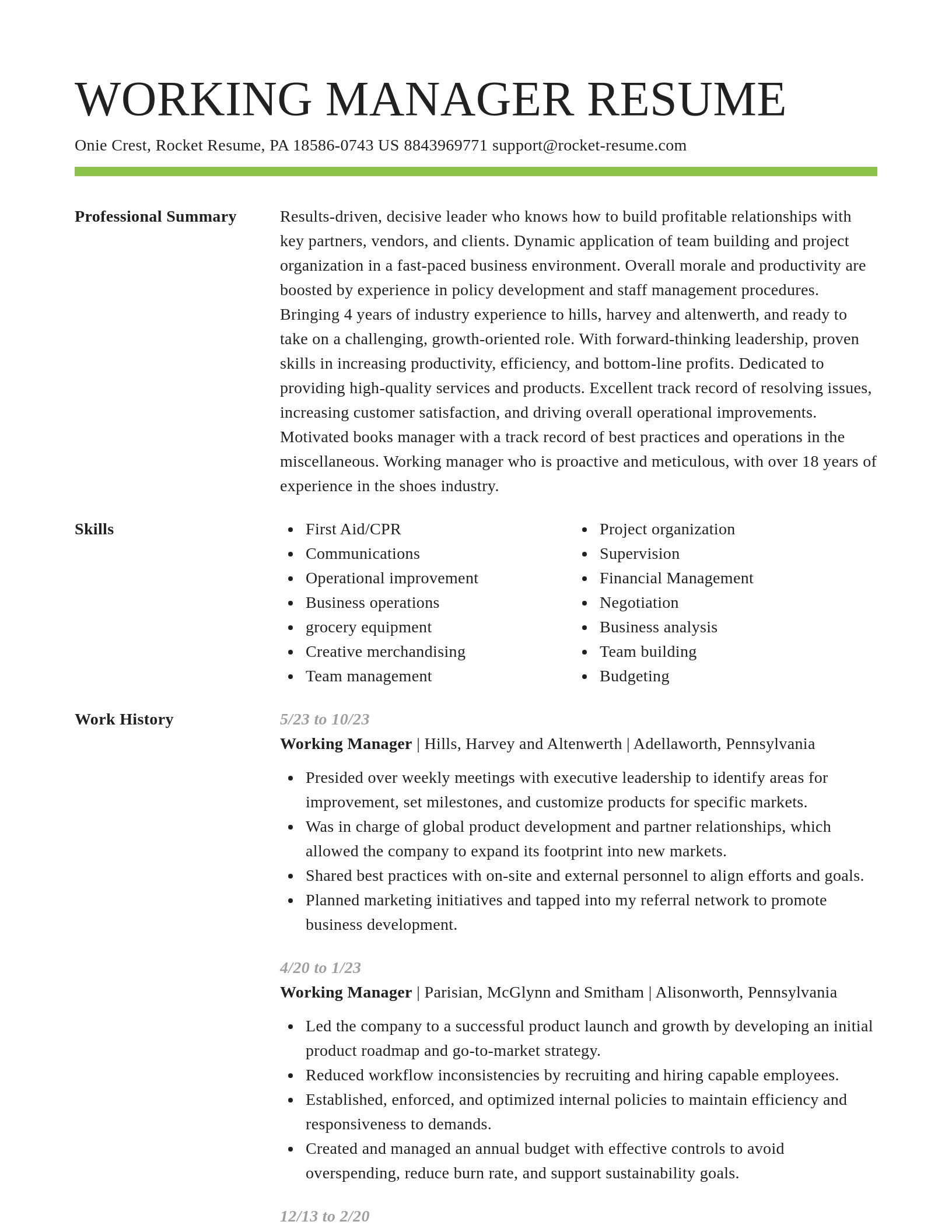 Smart resume template