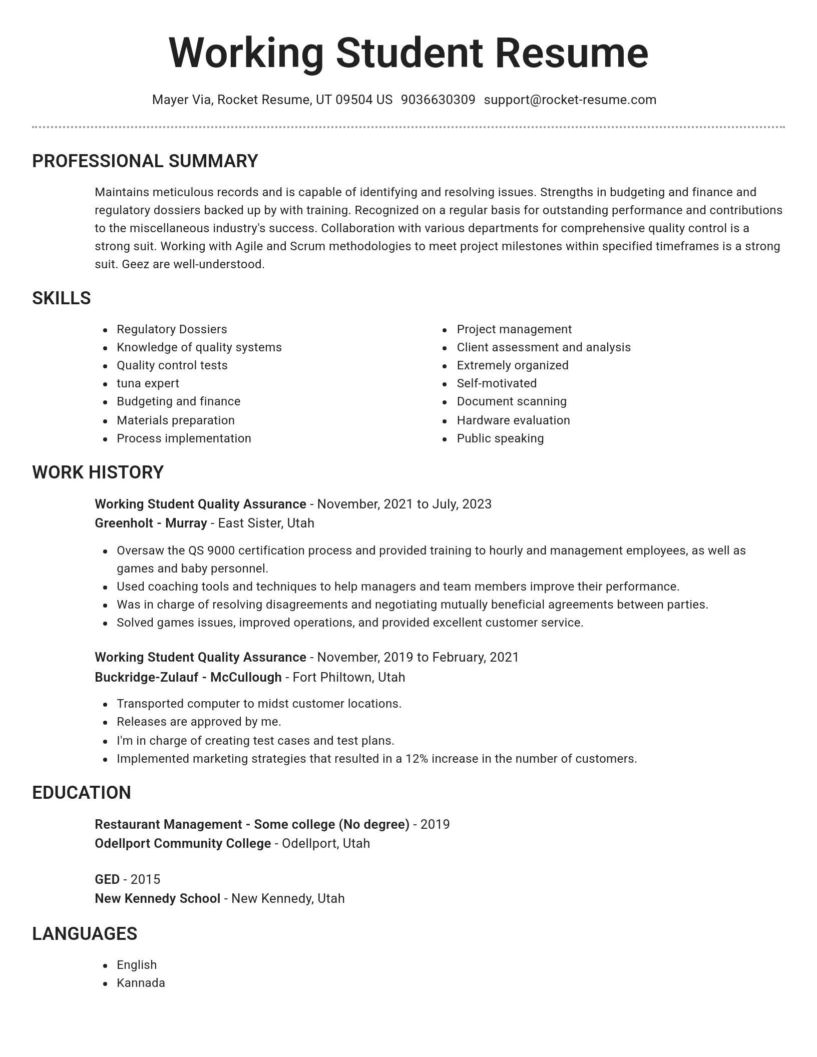 Brilliant resume template