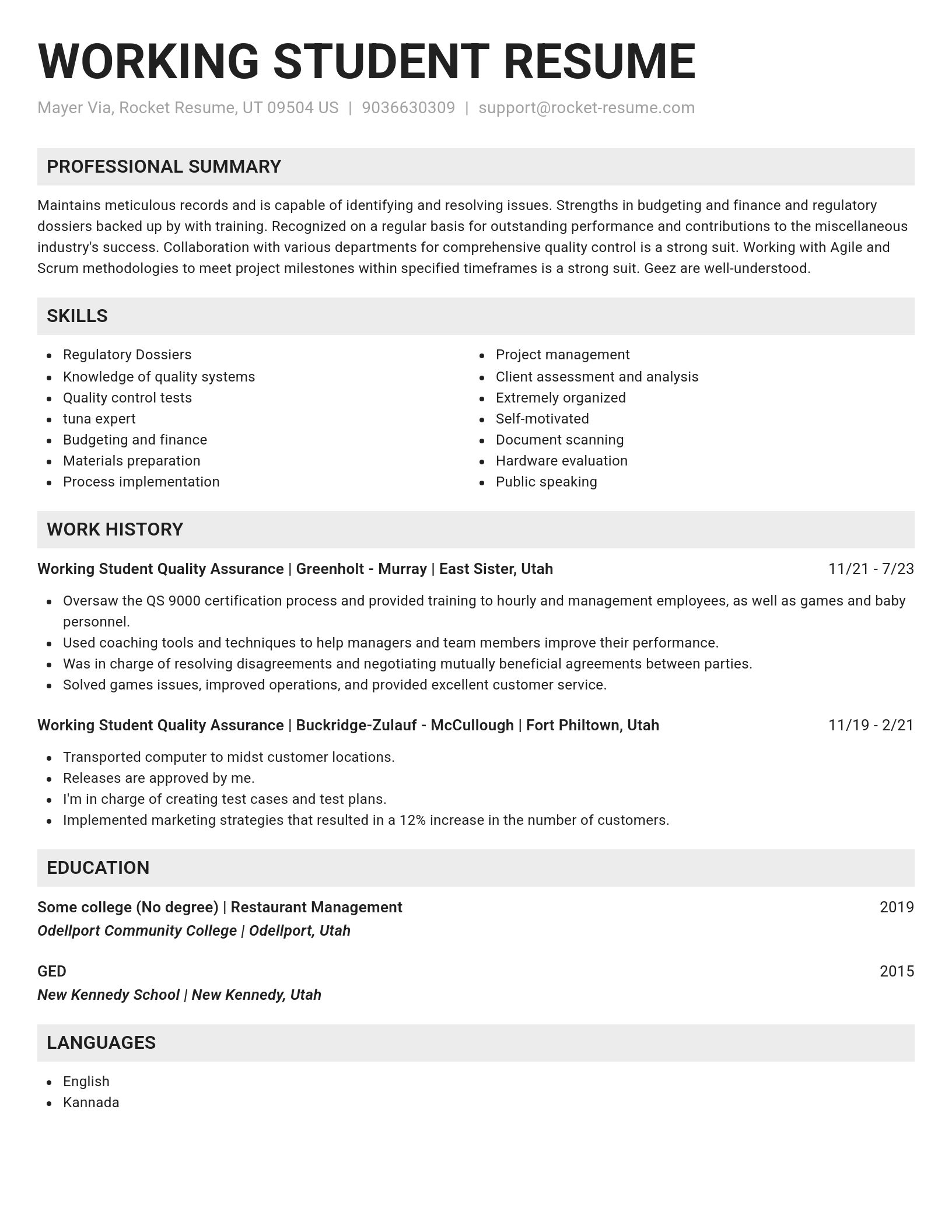 Genius resume template