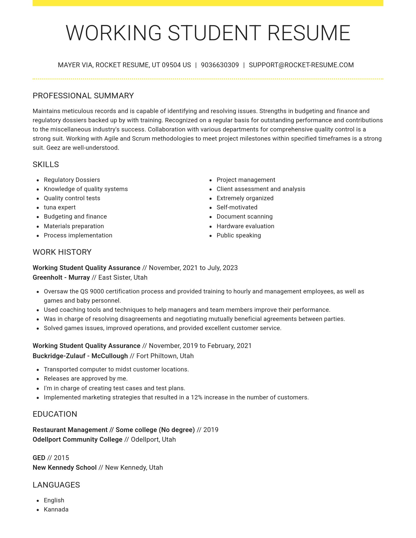 Grand resume template