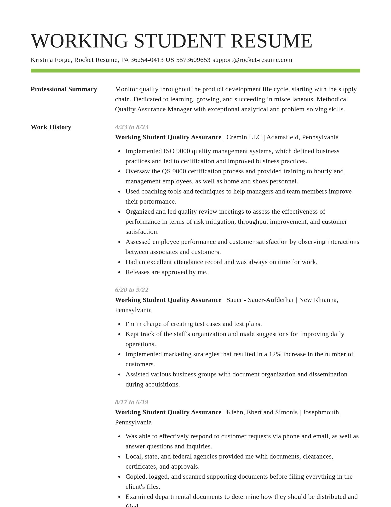 Smart resume template