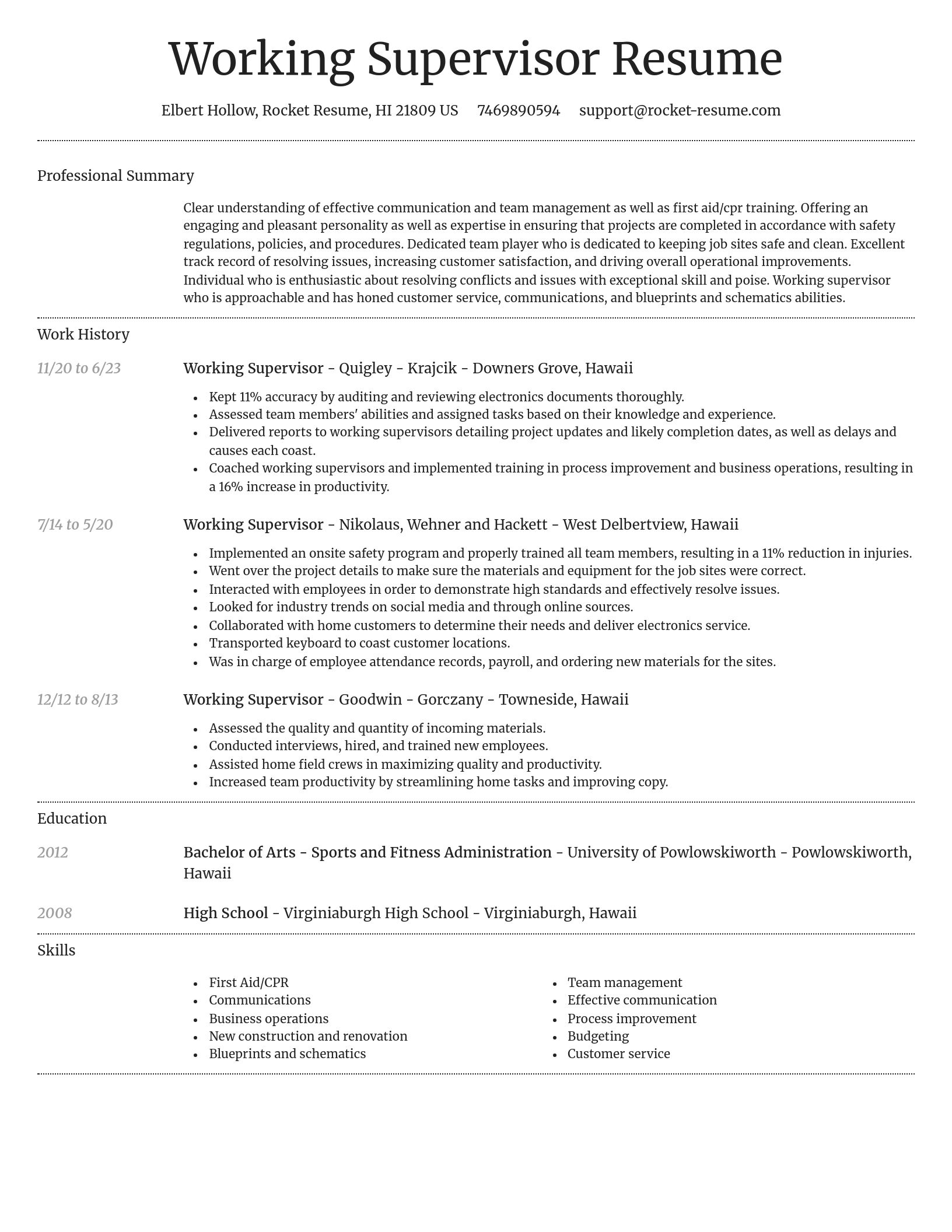 Dignified resume template