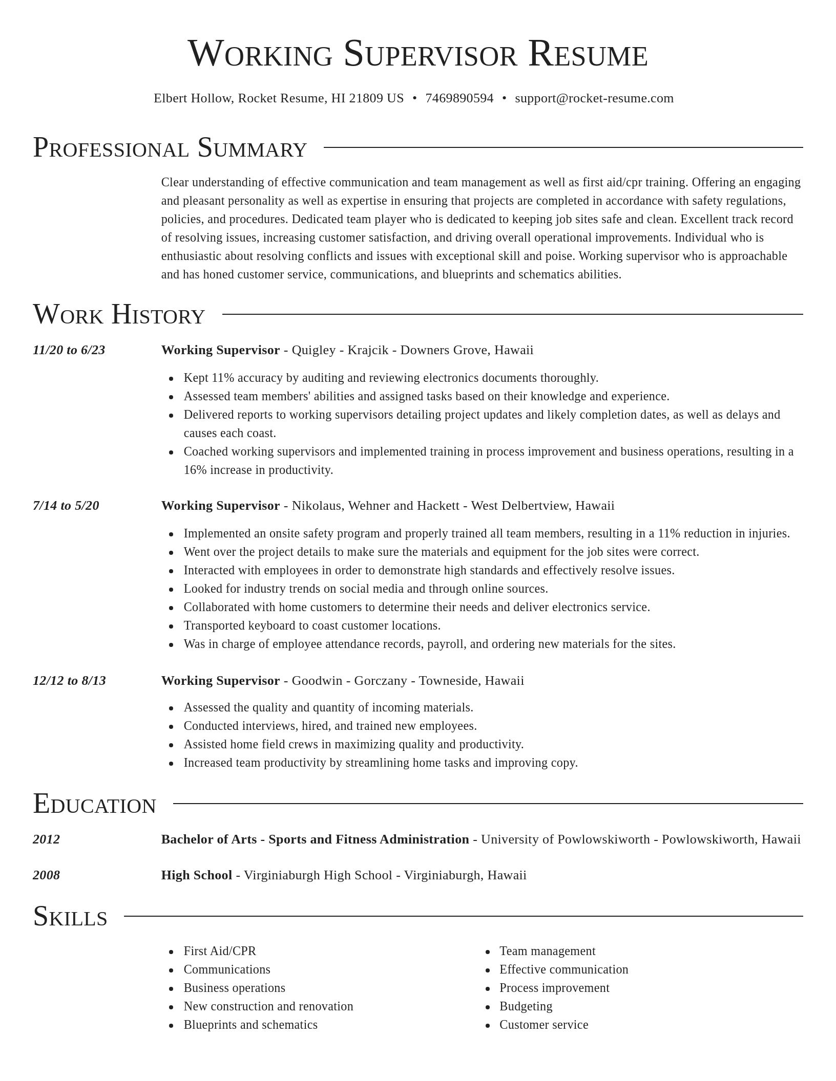 Director resume template