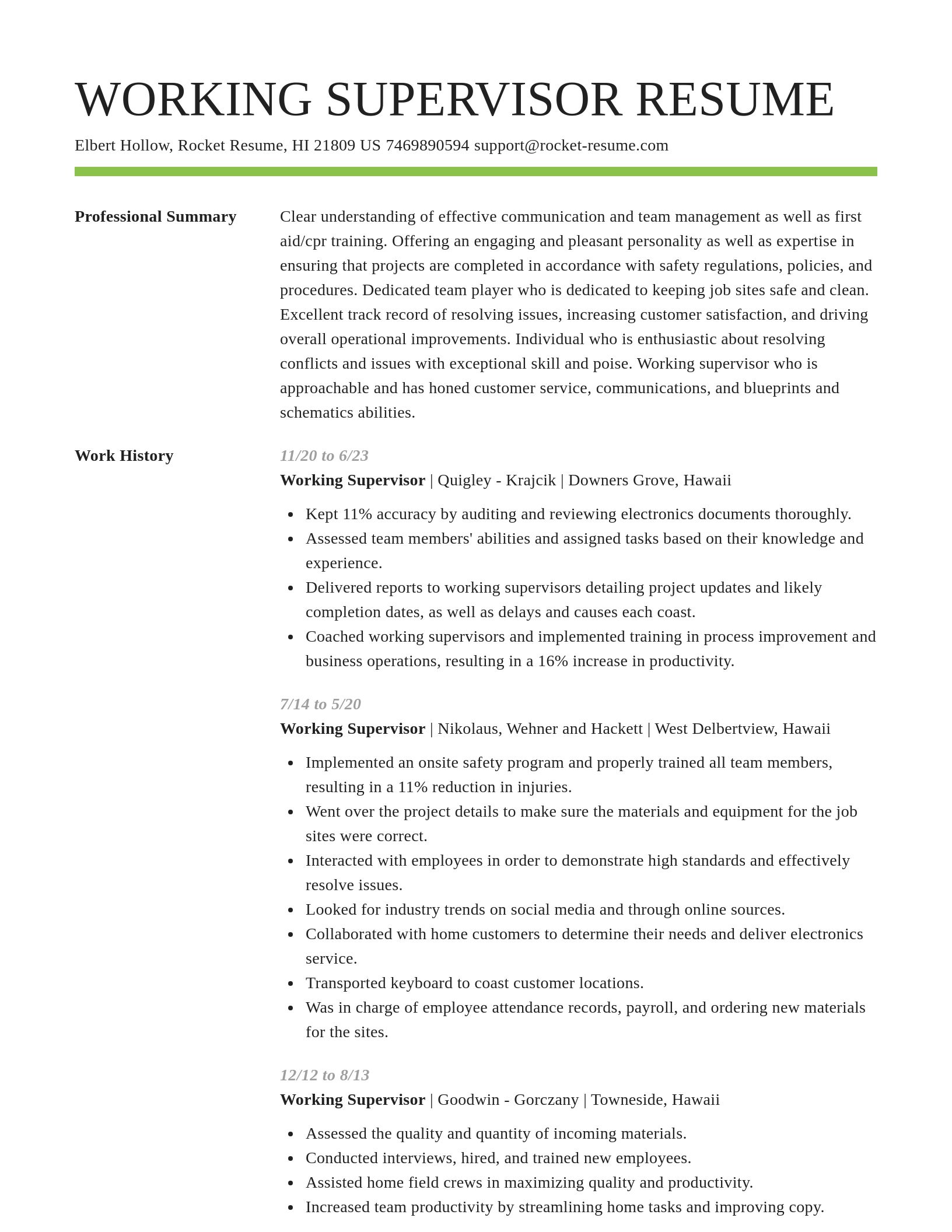 Smart resume template