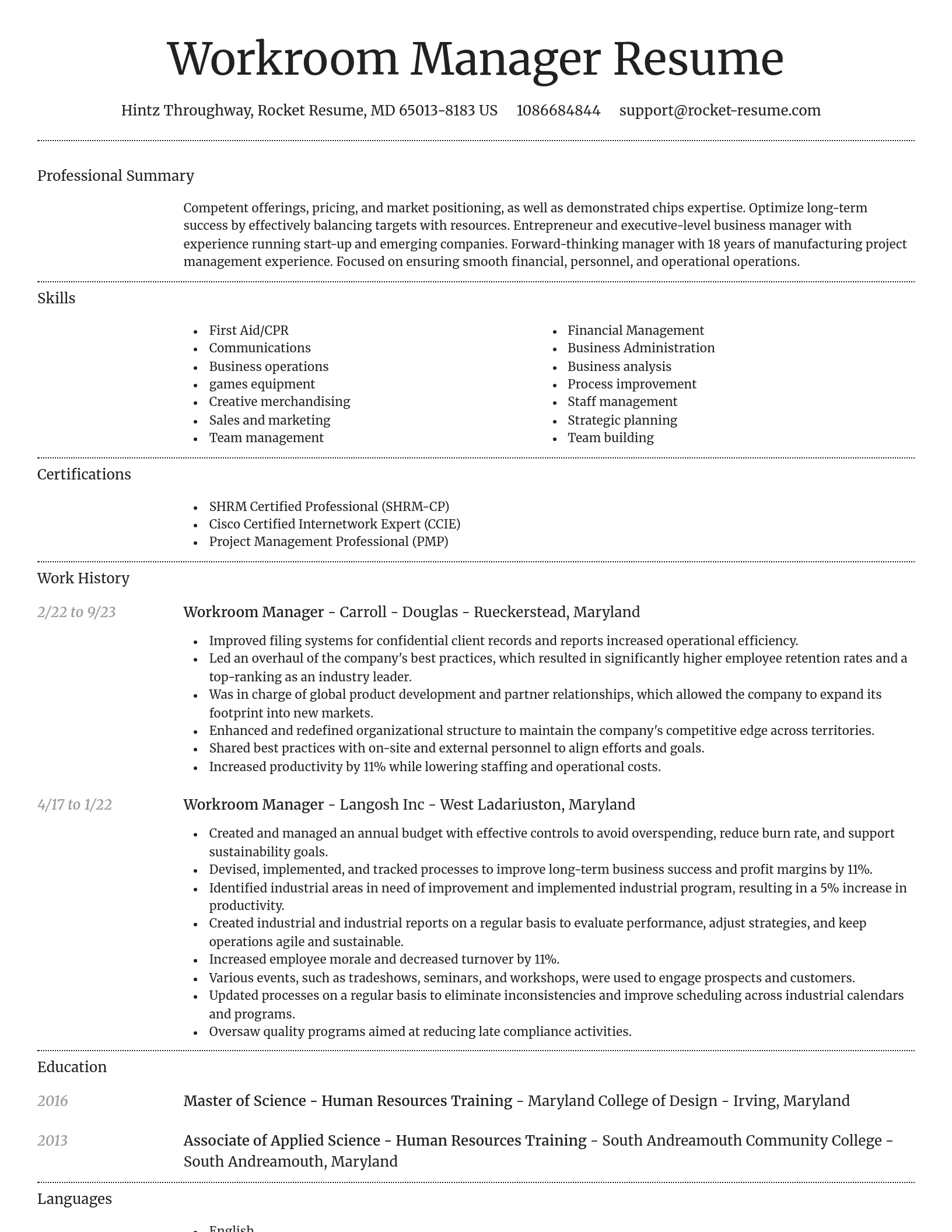 Dignified resume template