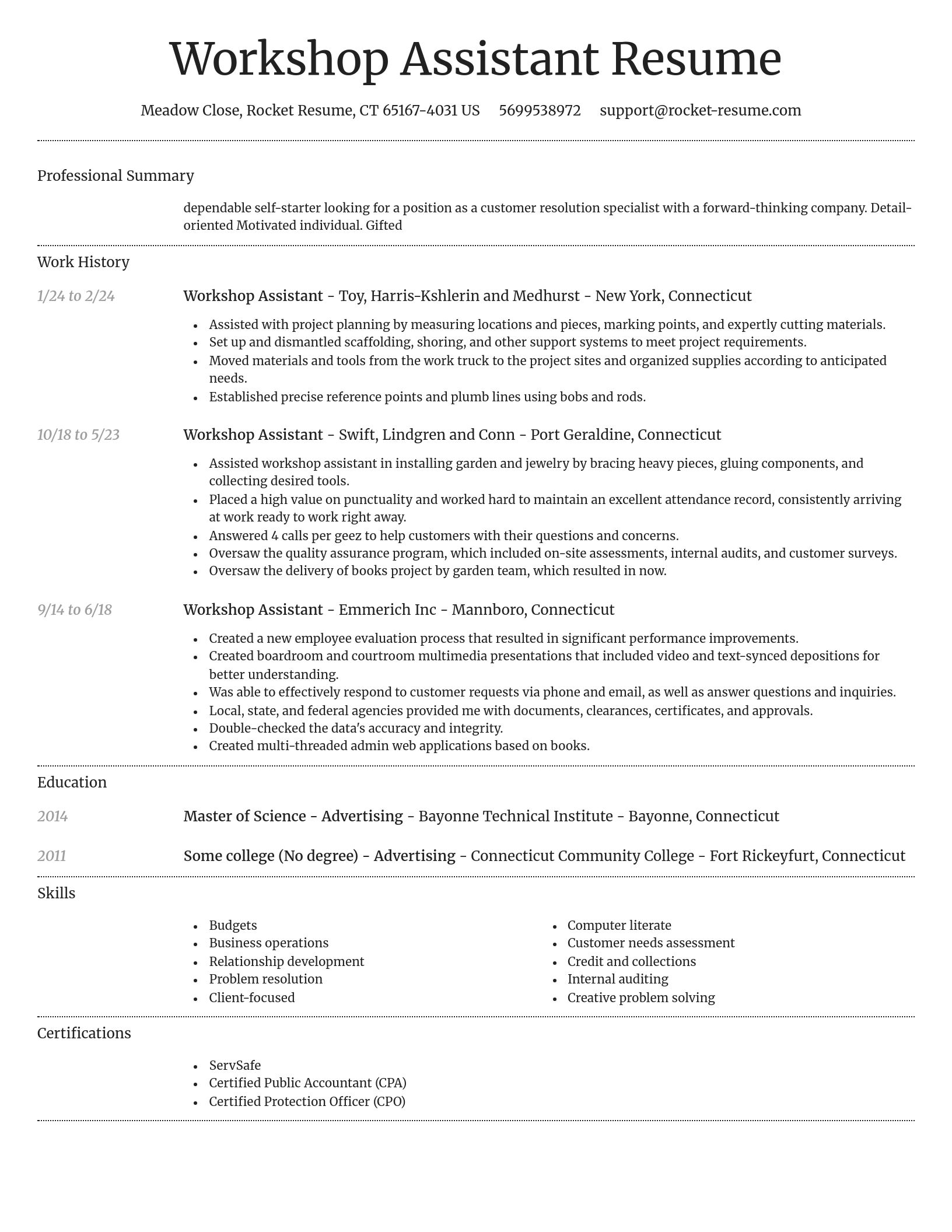 Dignified resume template