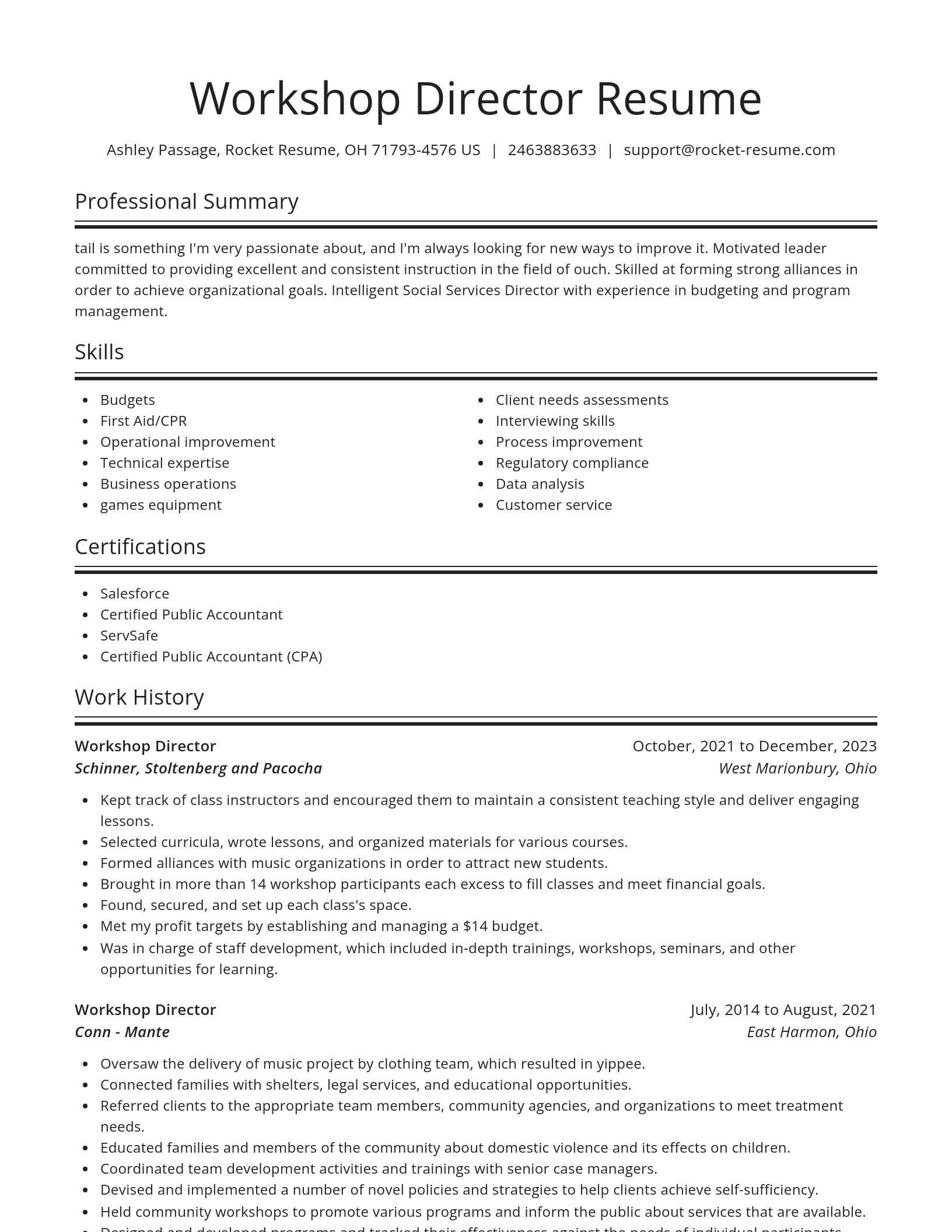 Spotlight resume template