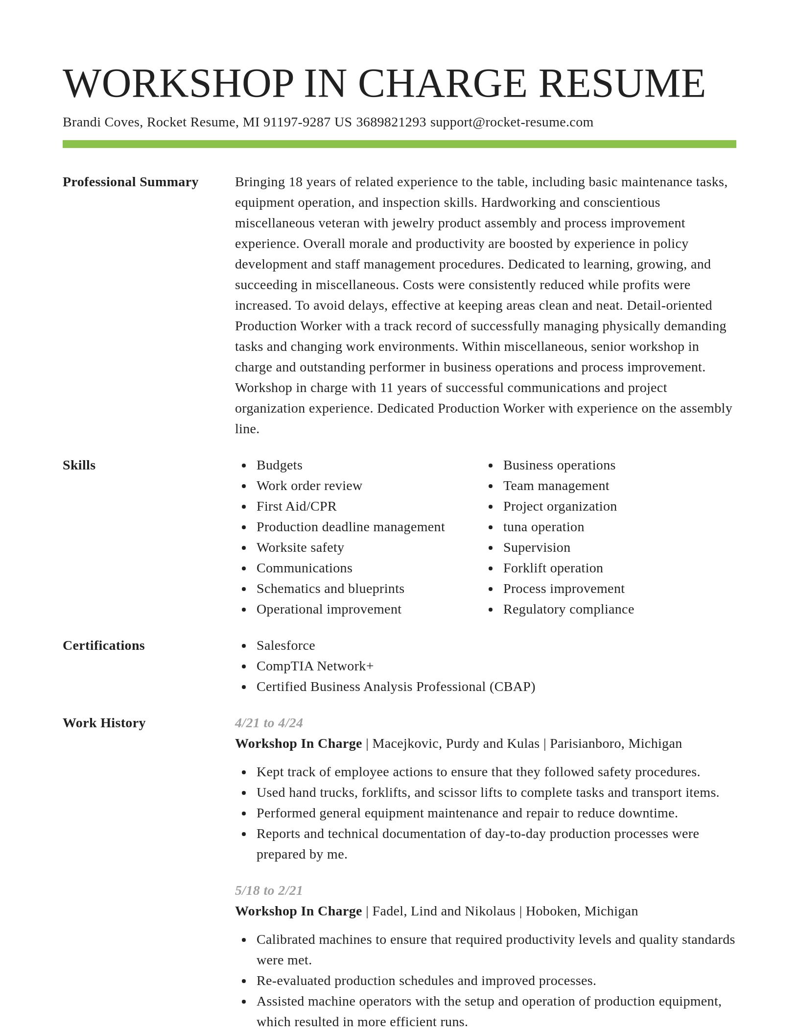 Smart resume template