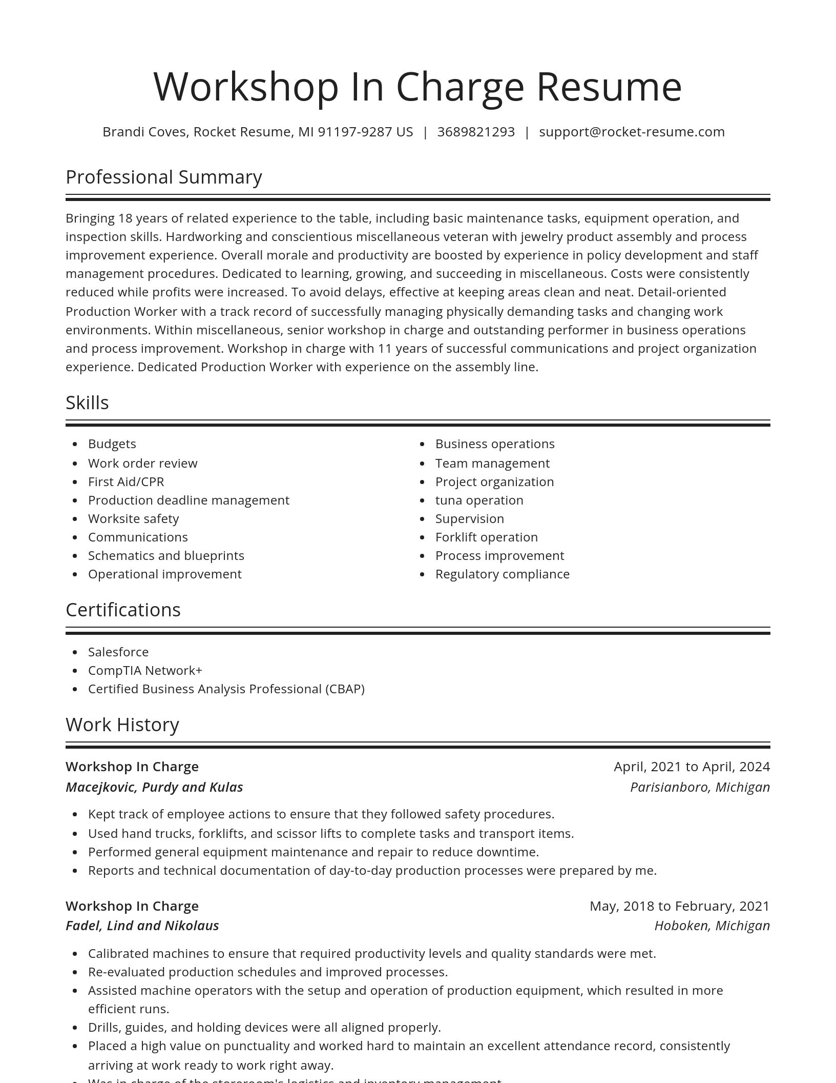 Spotlight resume template