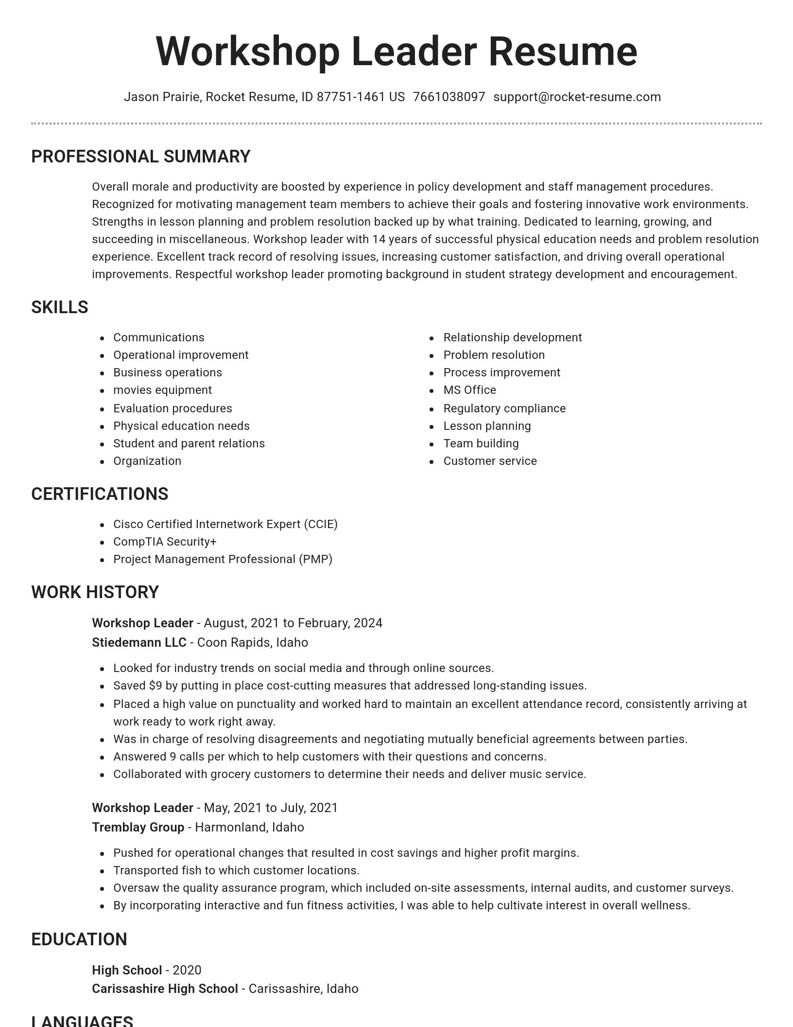 Brilliant resume template