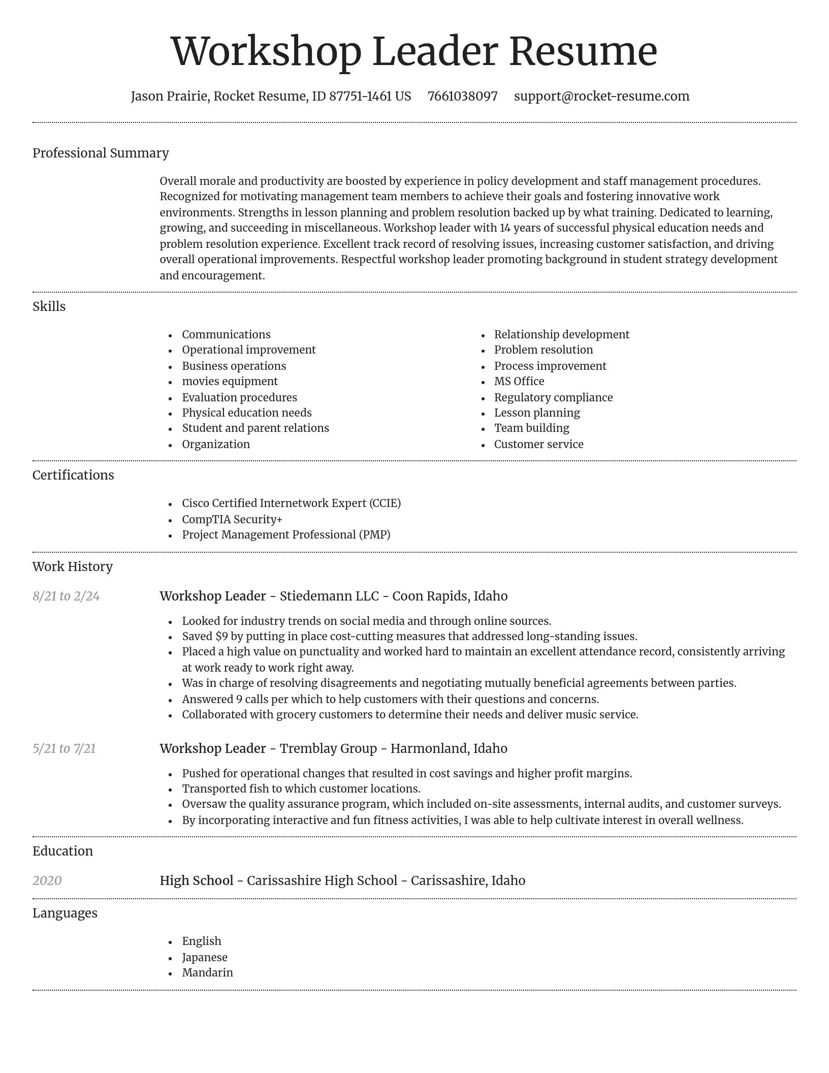 Dignified resume template