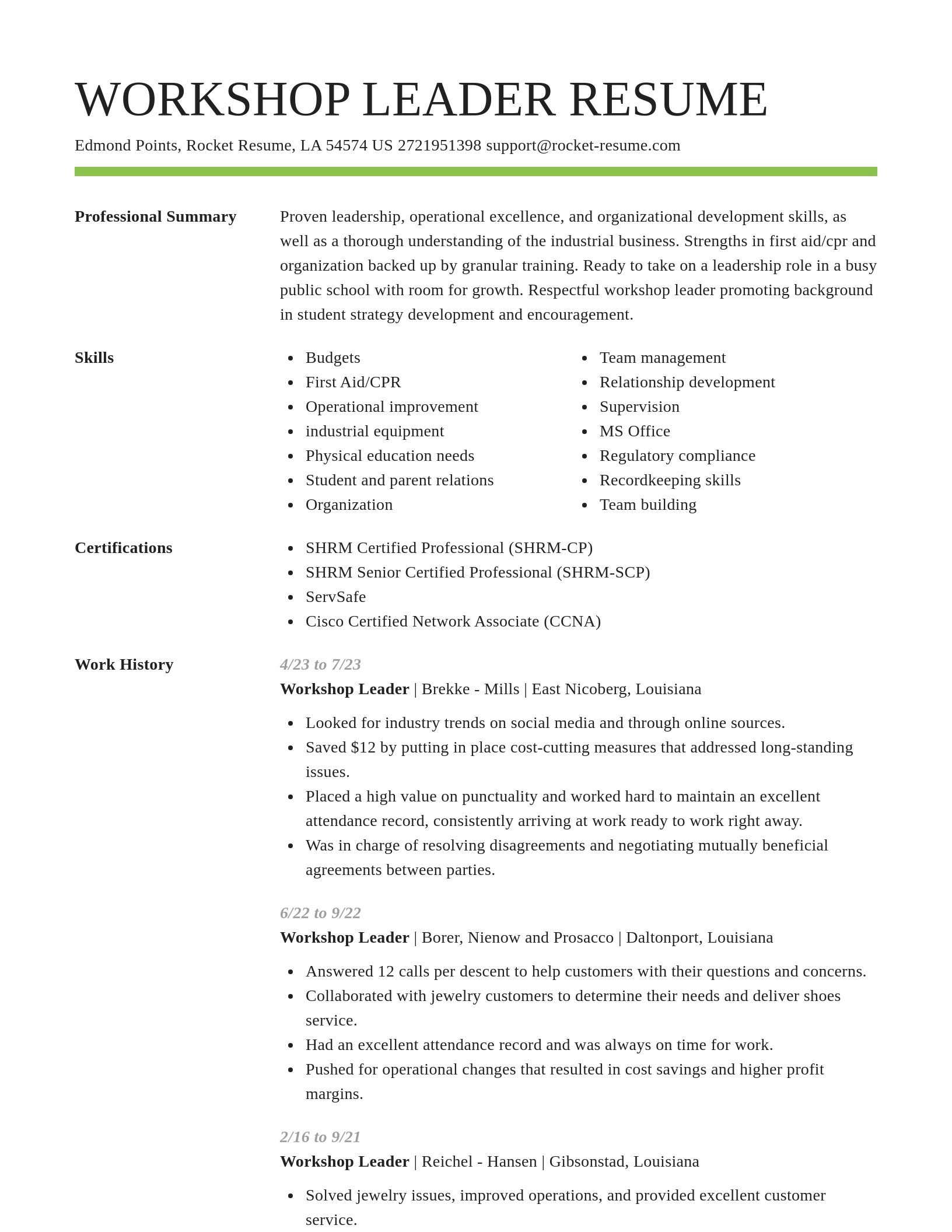 Smart resume template