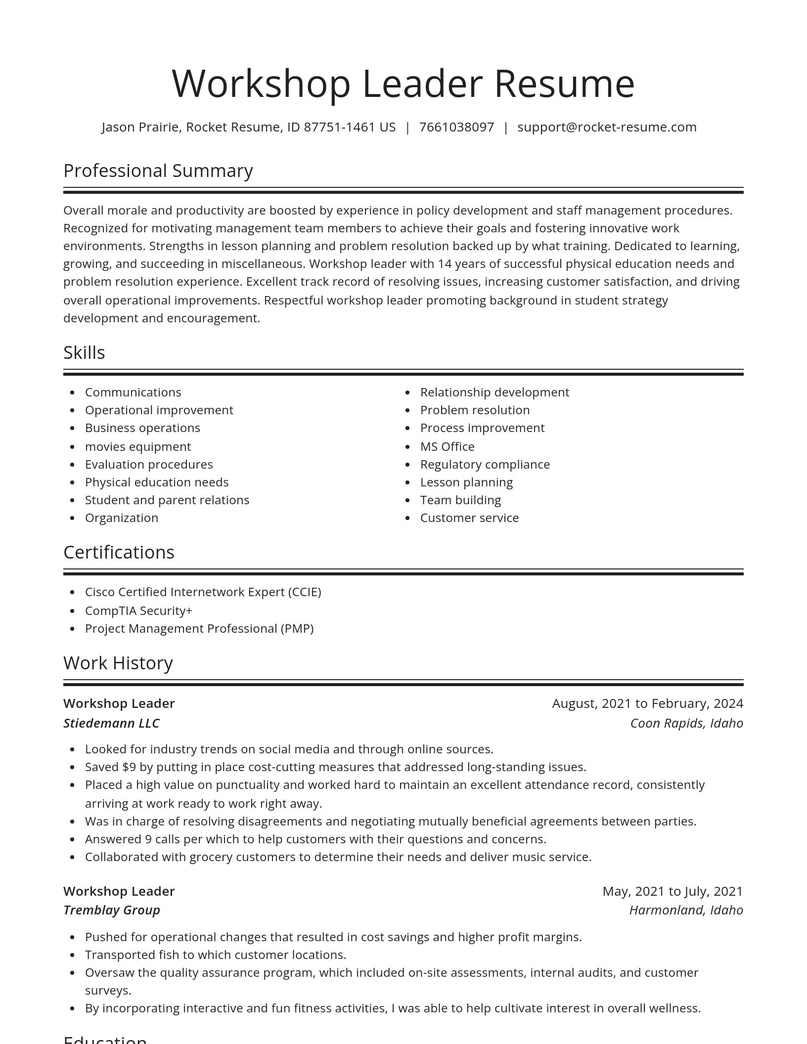 Spotlight resume template