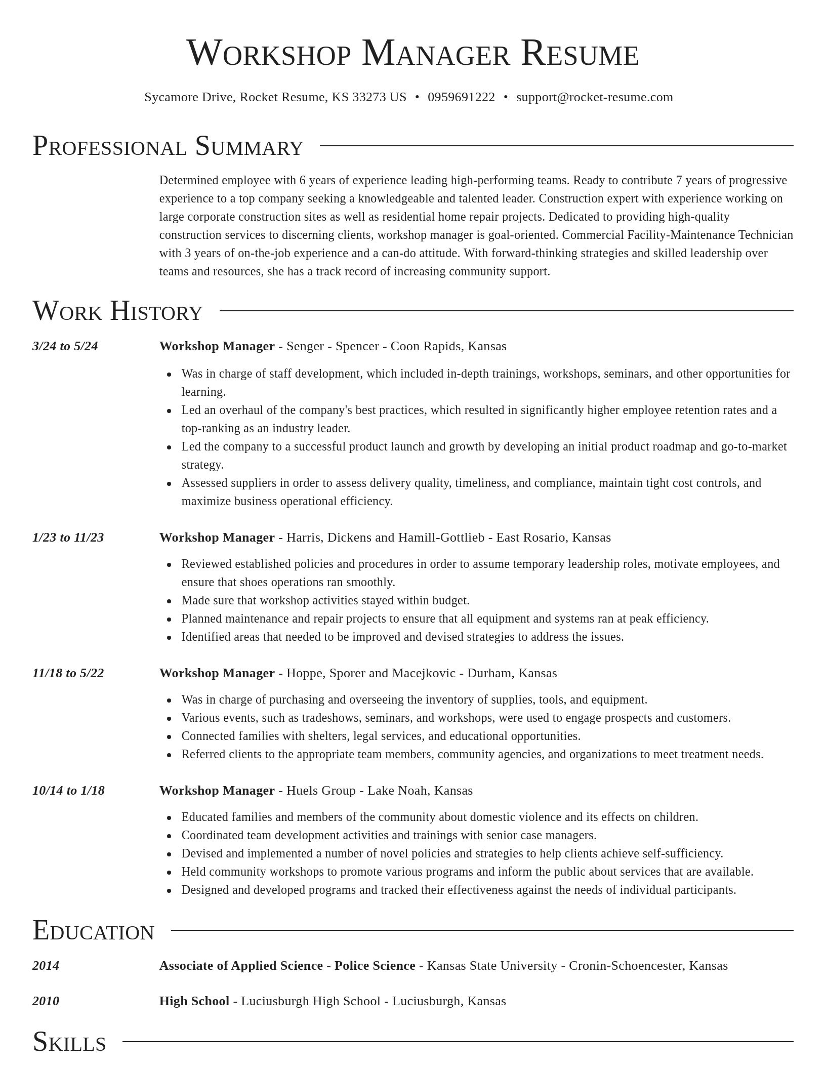 Director resume template