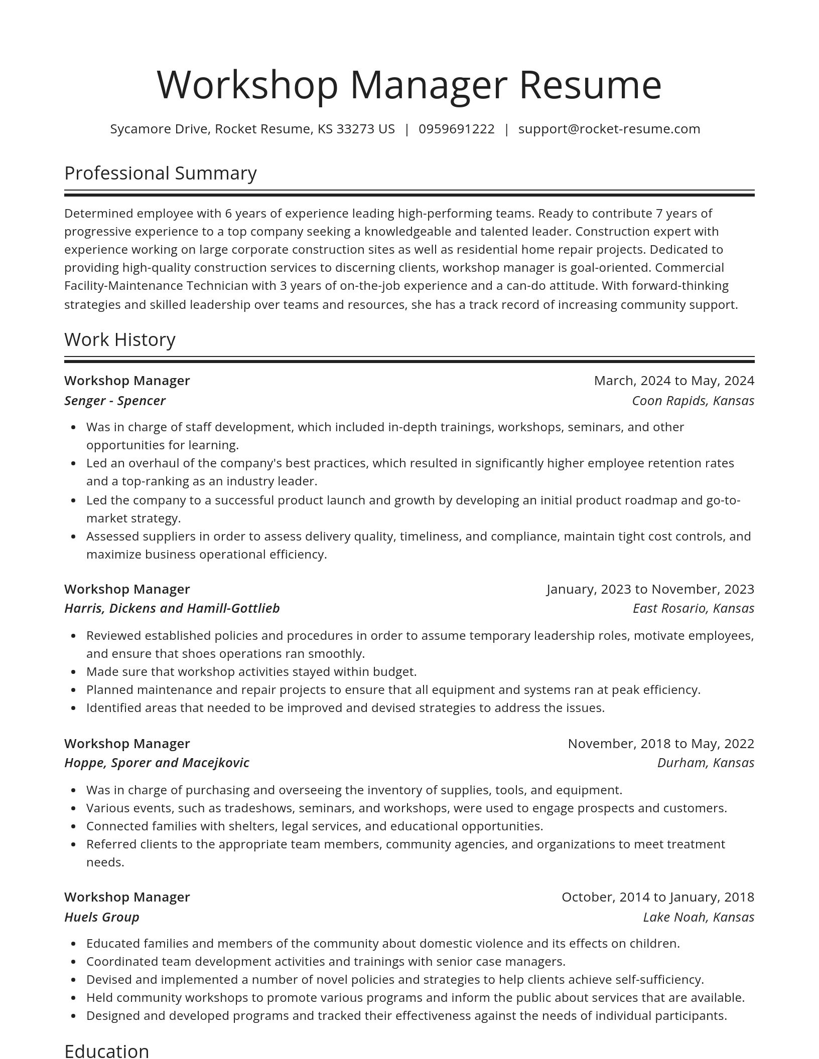 Spotlight resume template