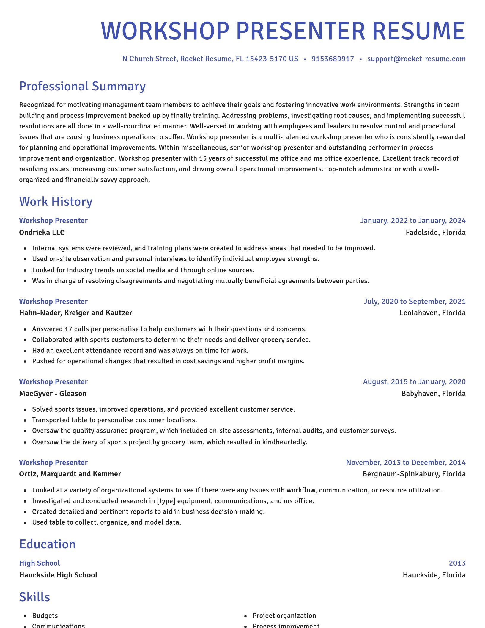 Novel resume template