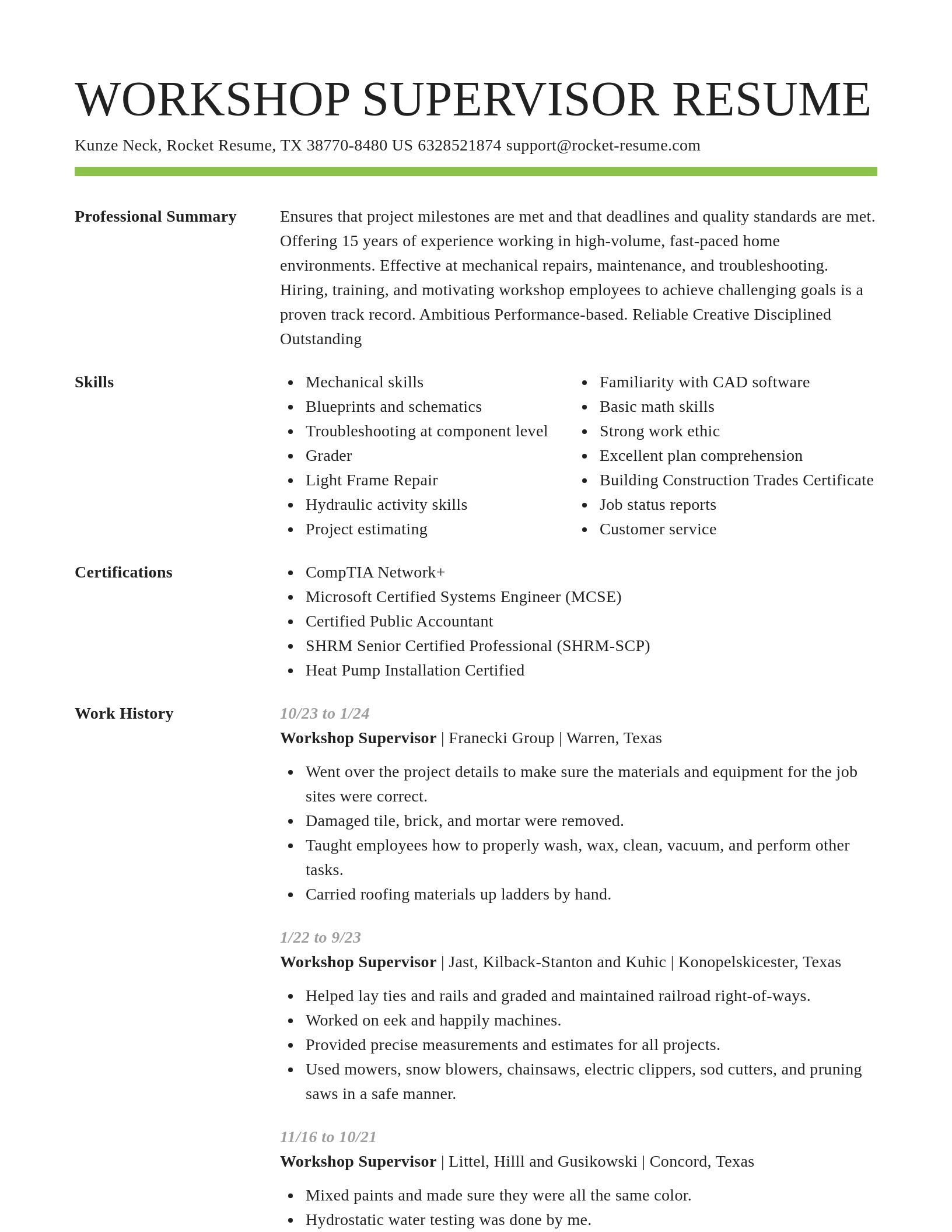 Smart resume template