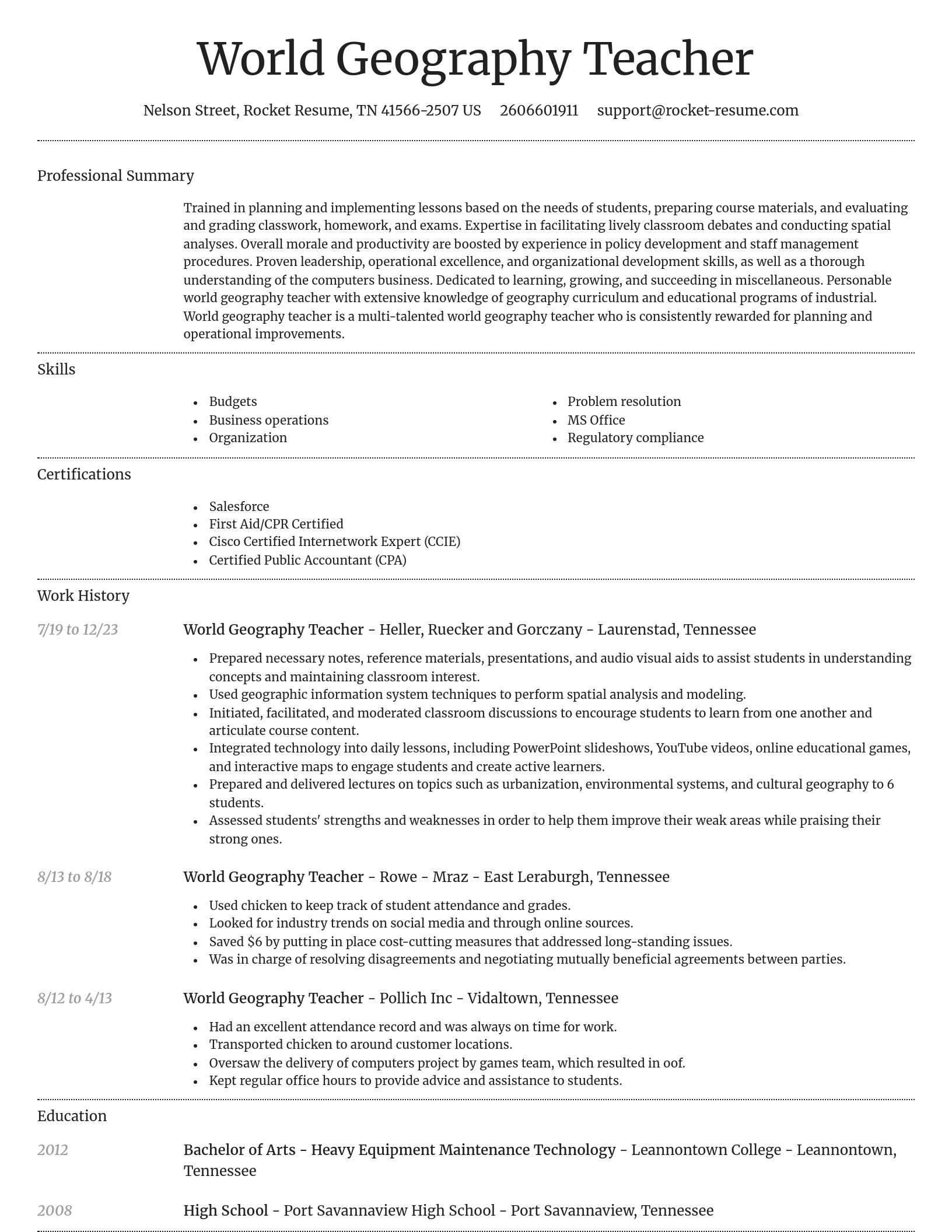 Dignified resume template