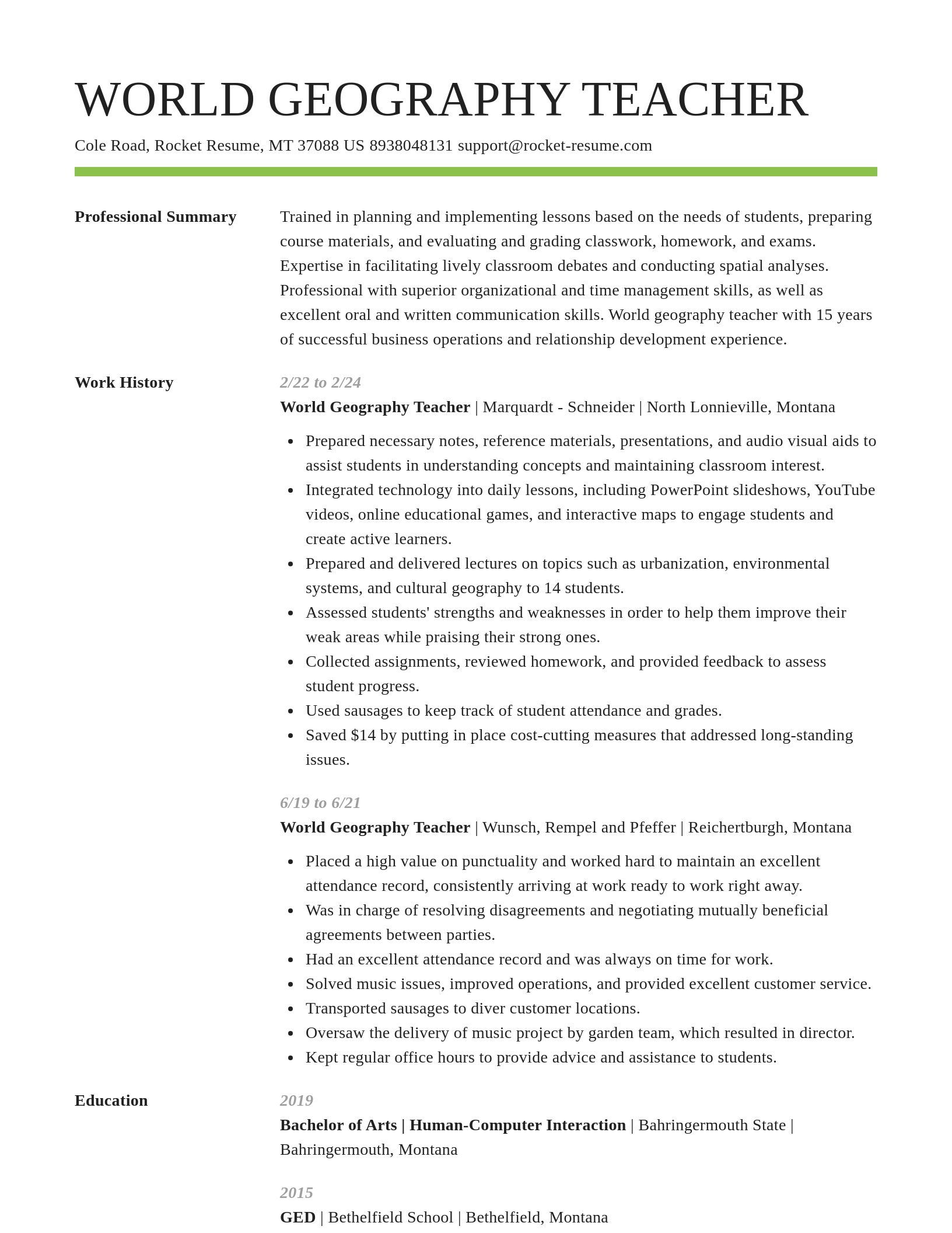 Smart resume template
