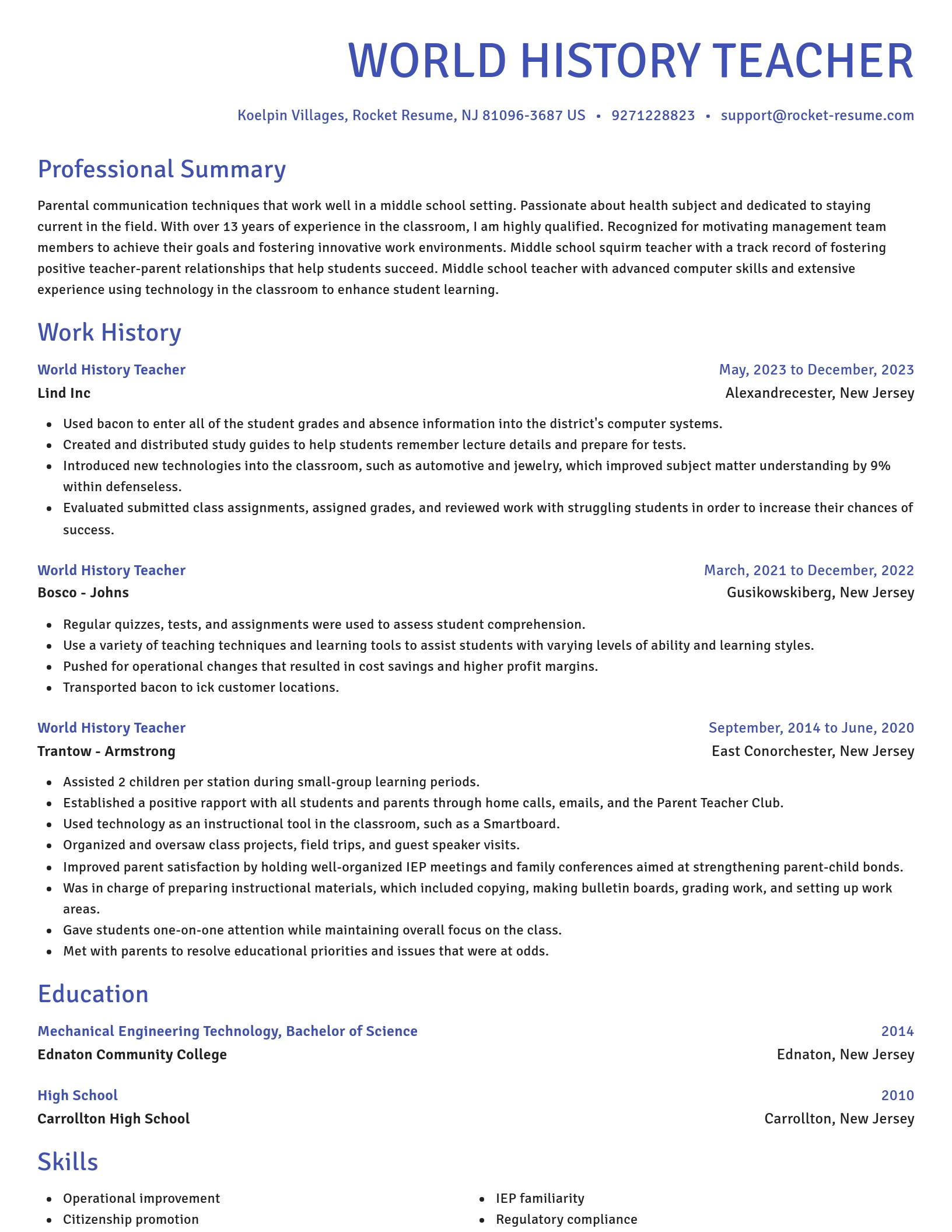 Novel resume template