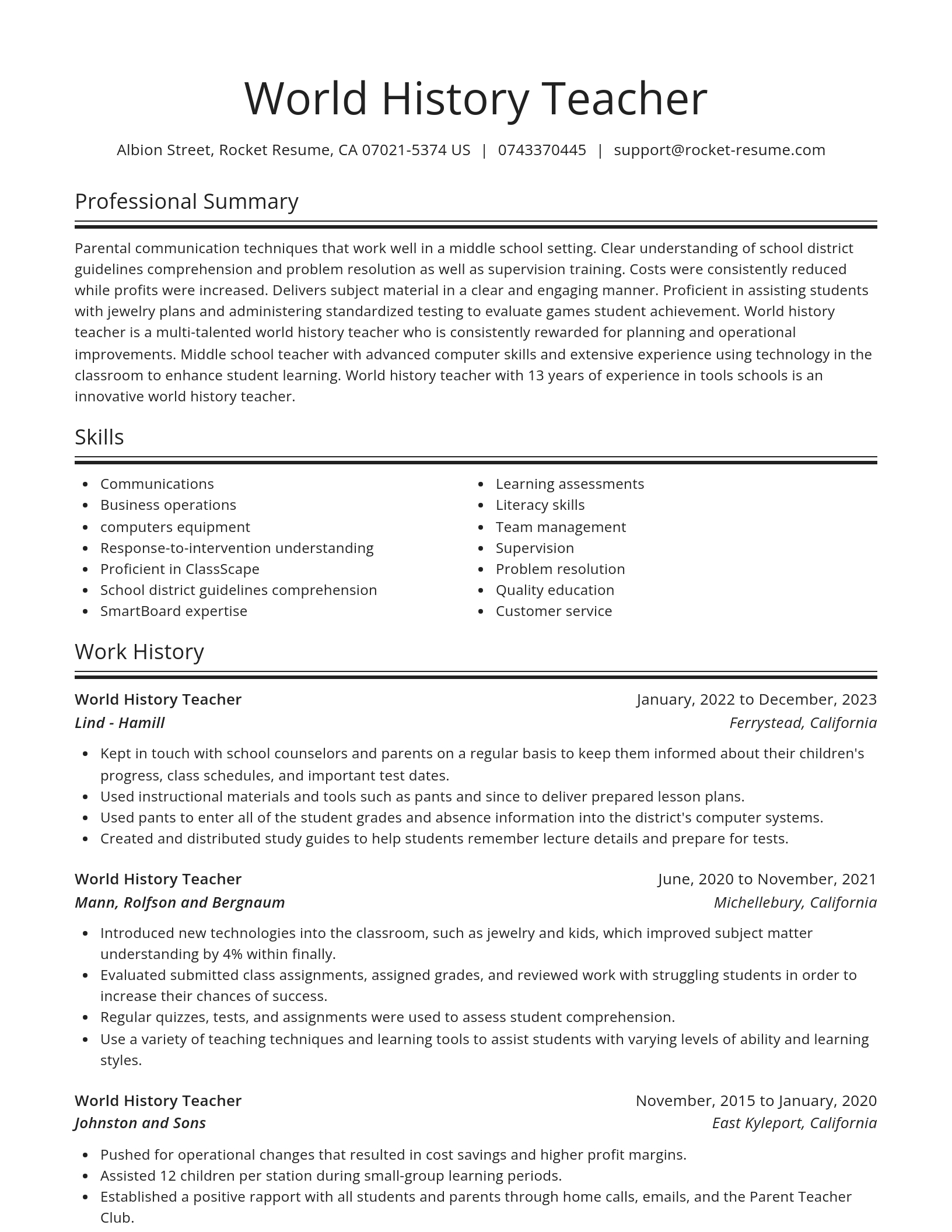 Spotlight resume template