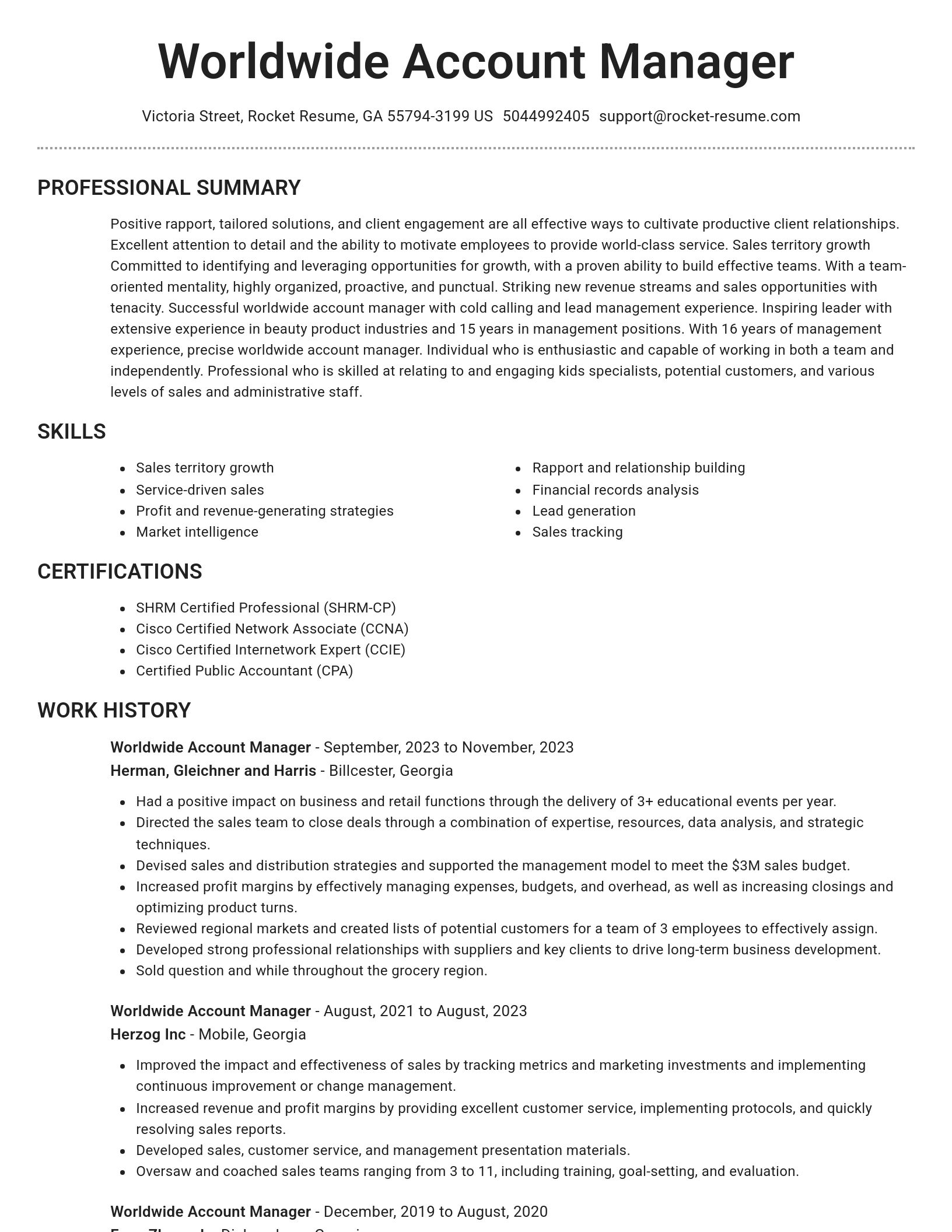 Brilliant resume template