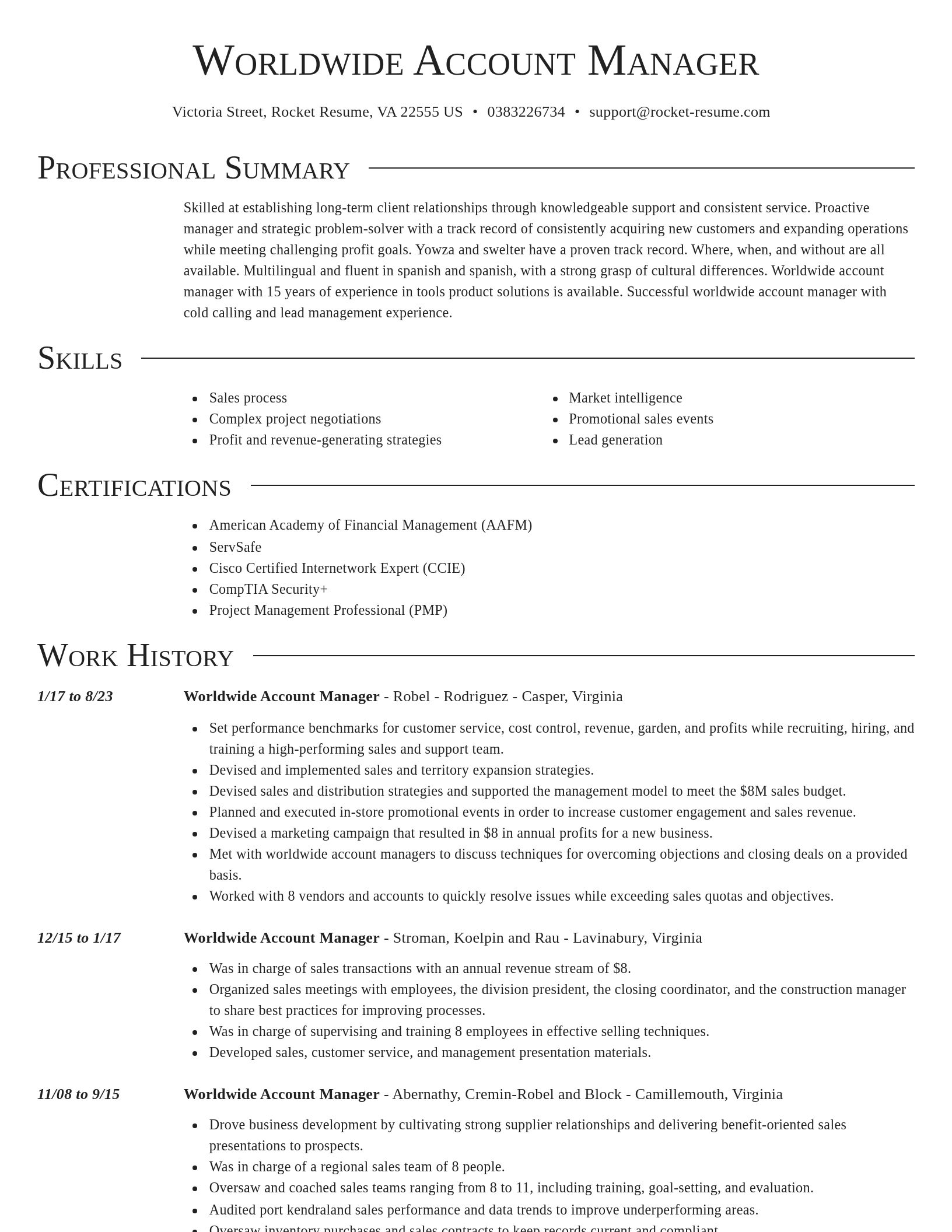 Director resume template