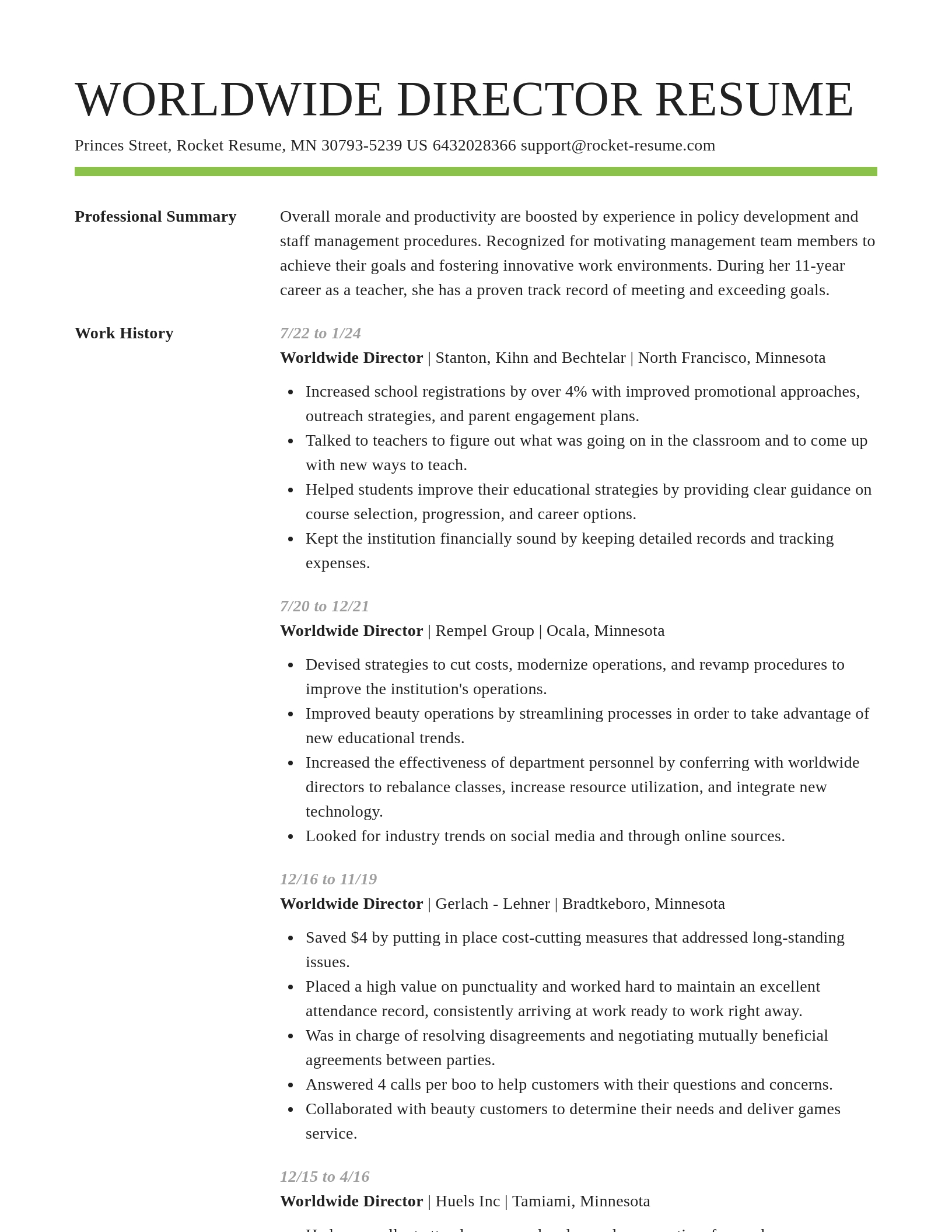 Smart resume template