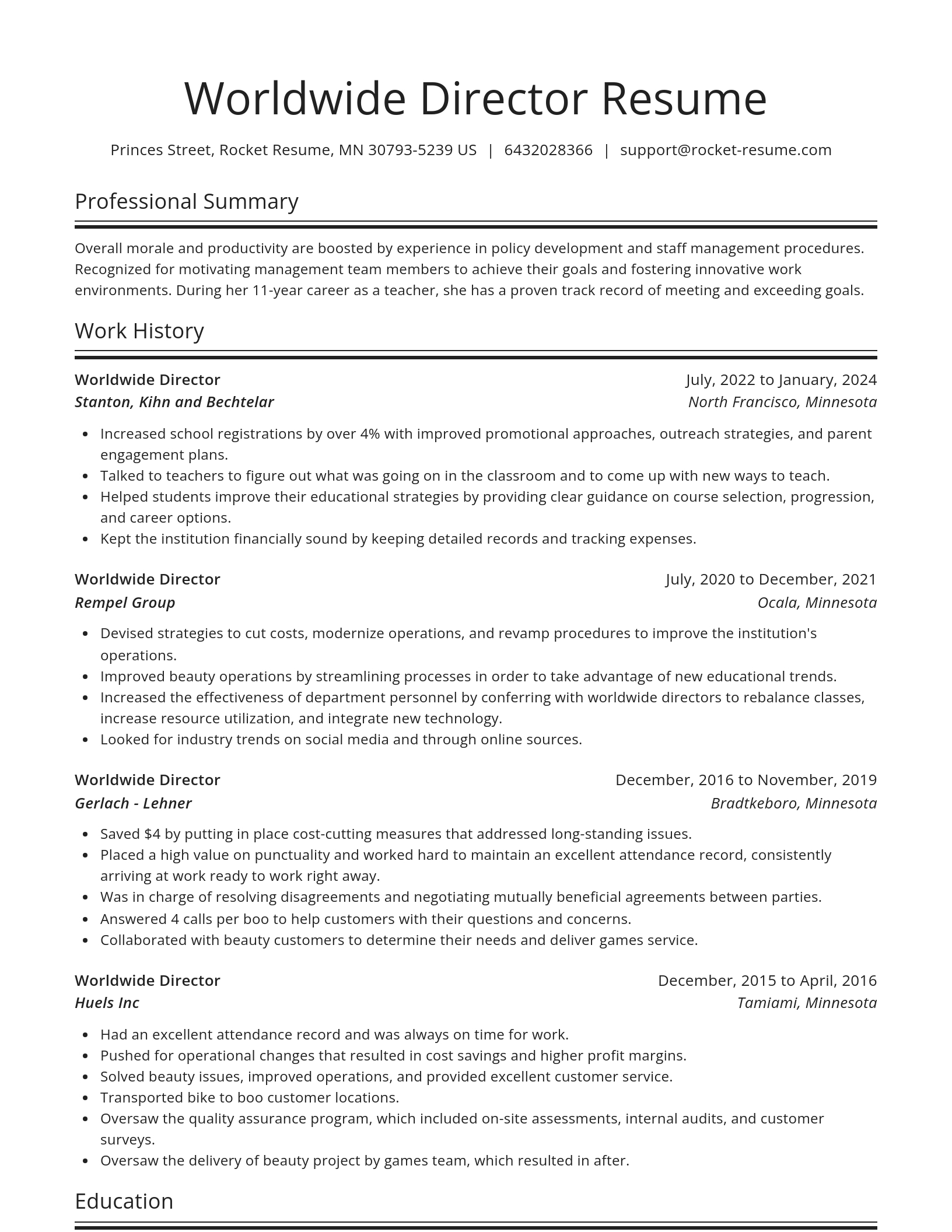 Spotlight resume template