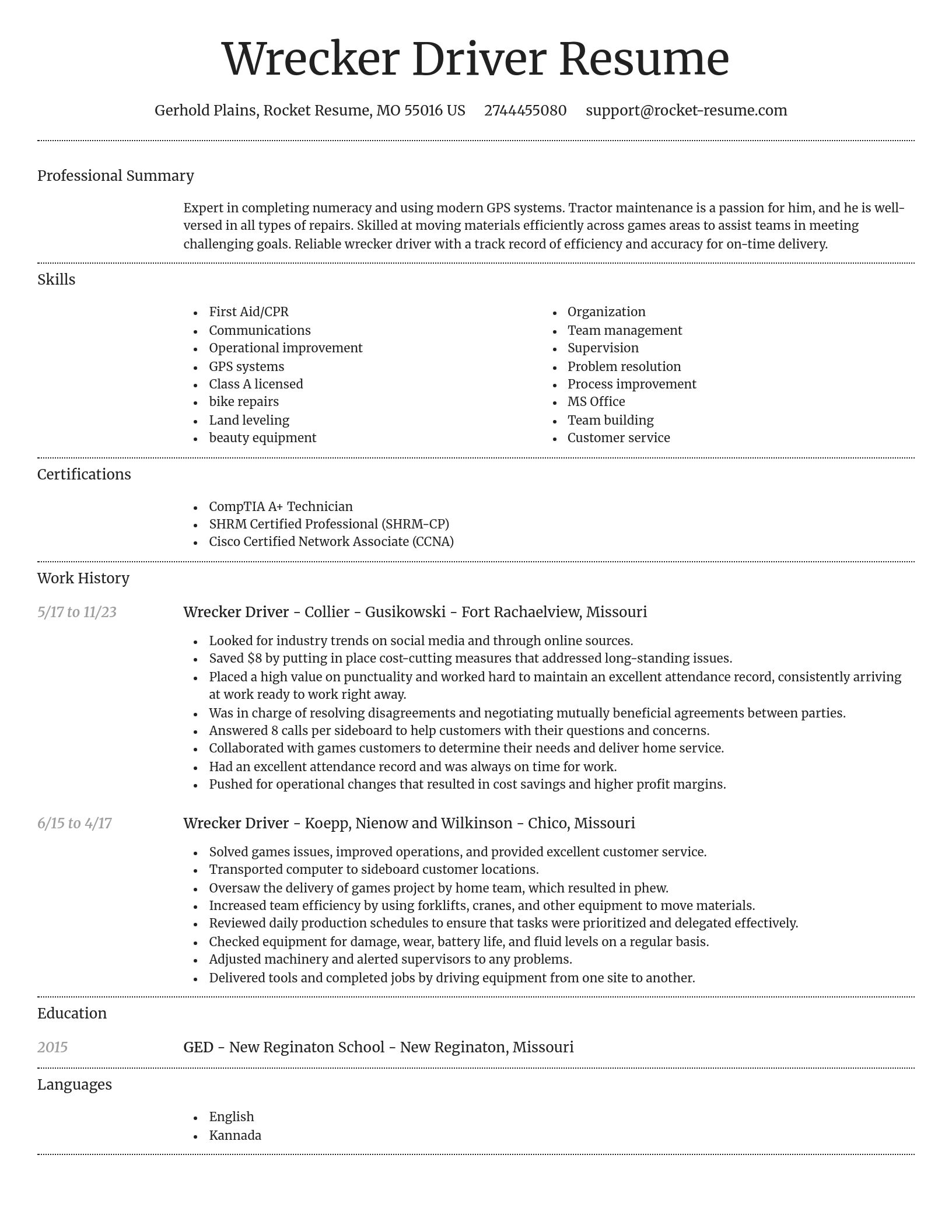 Dignified resume template