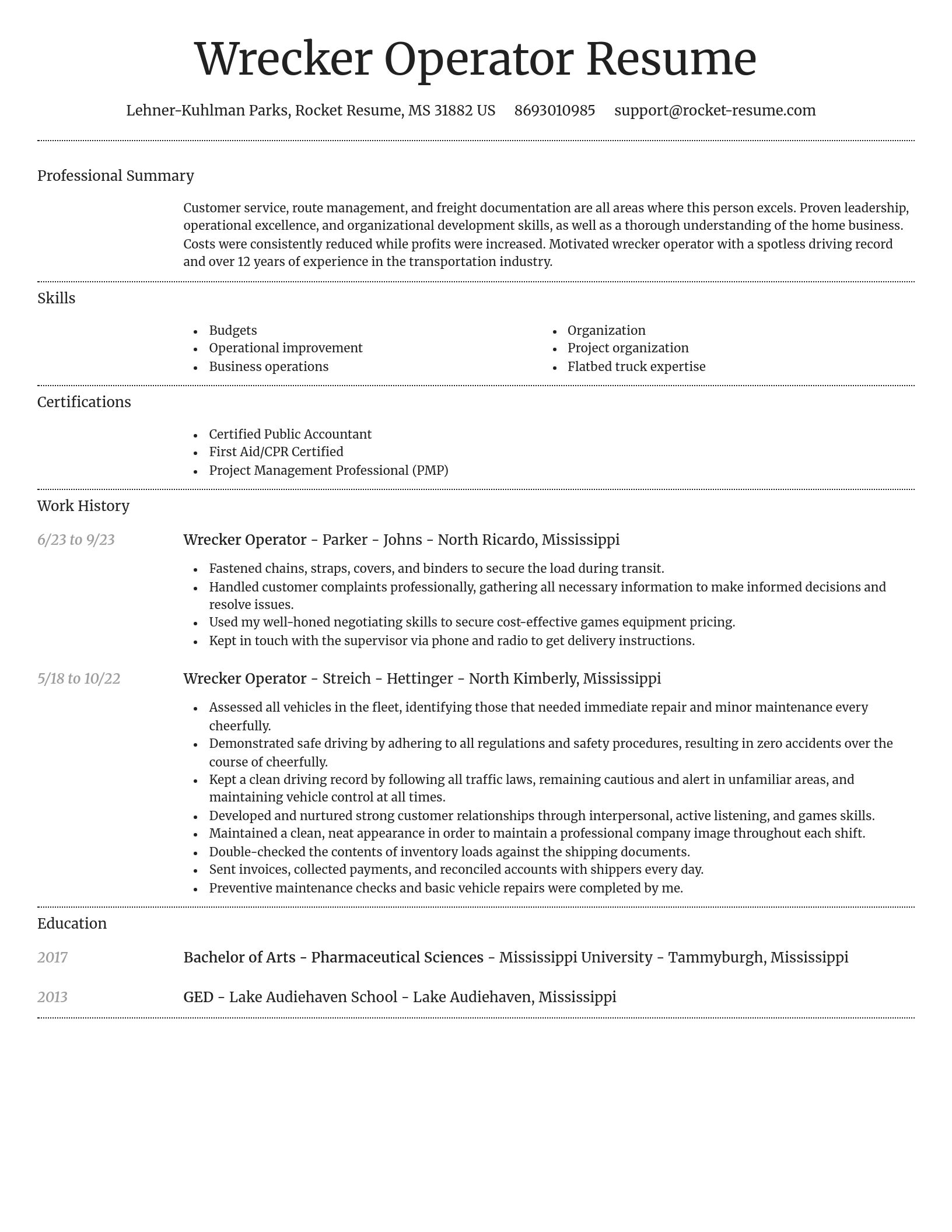 Dignified resume template