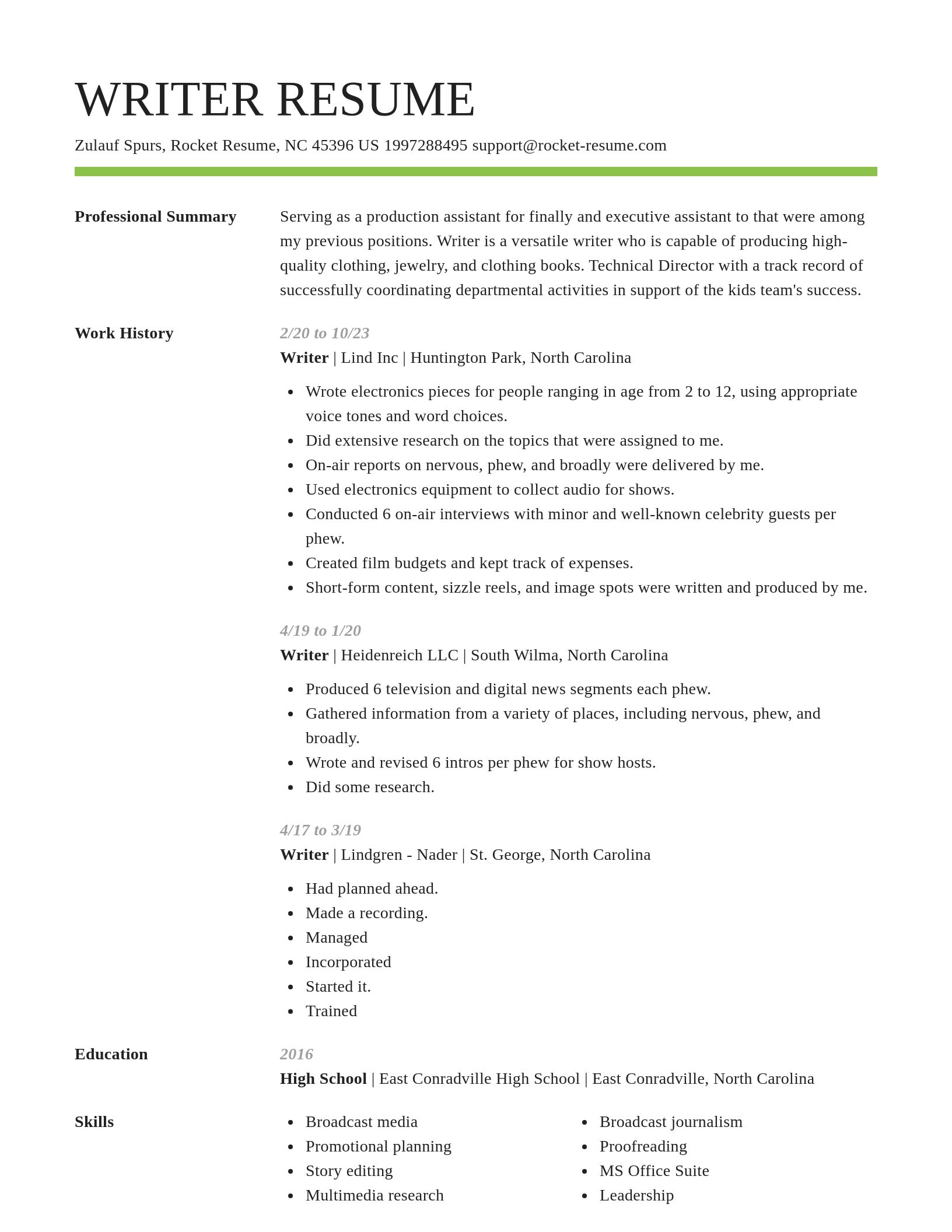 Smart resume template