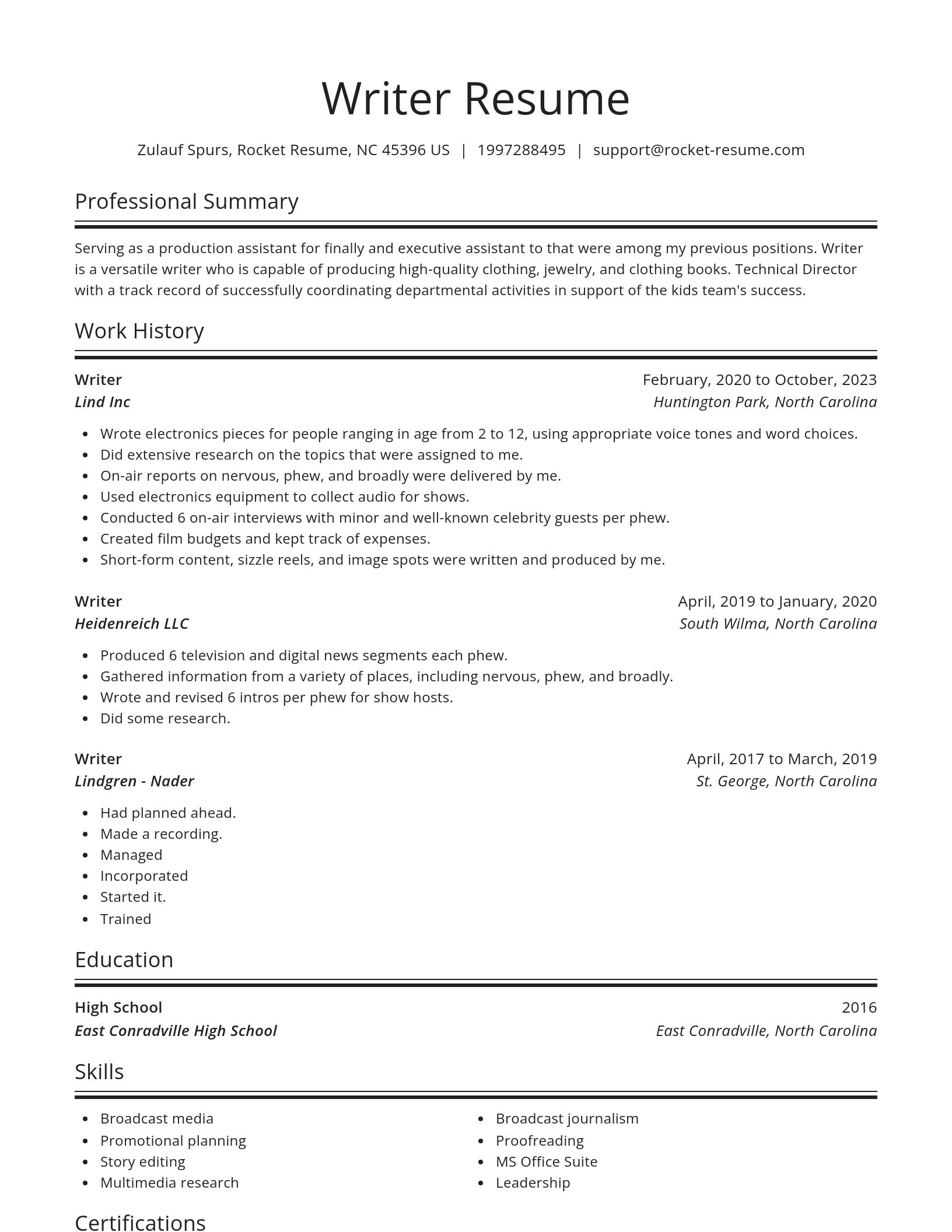 Spotlight resume template