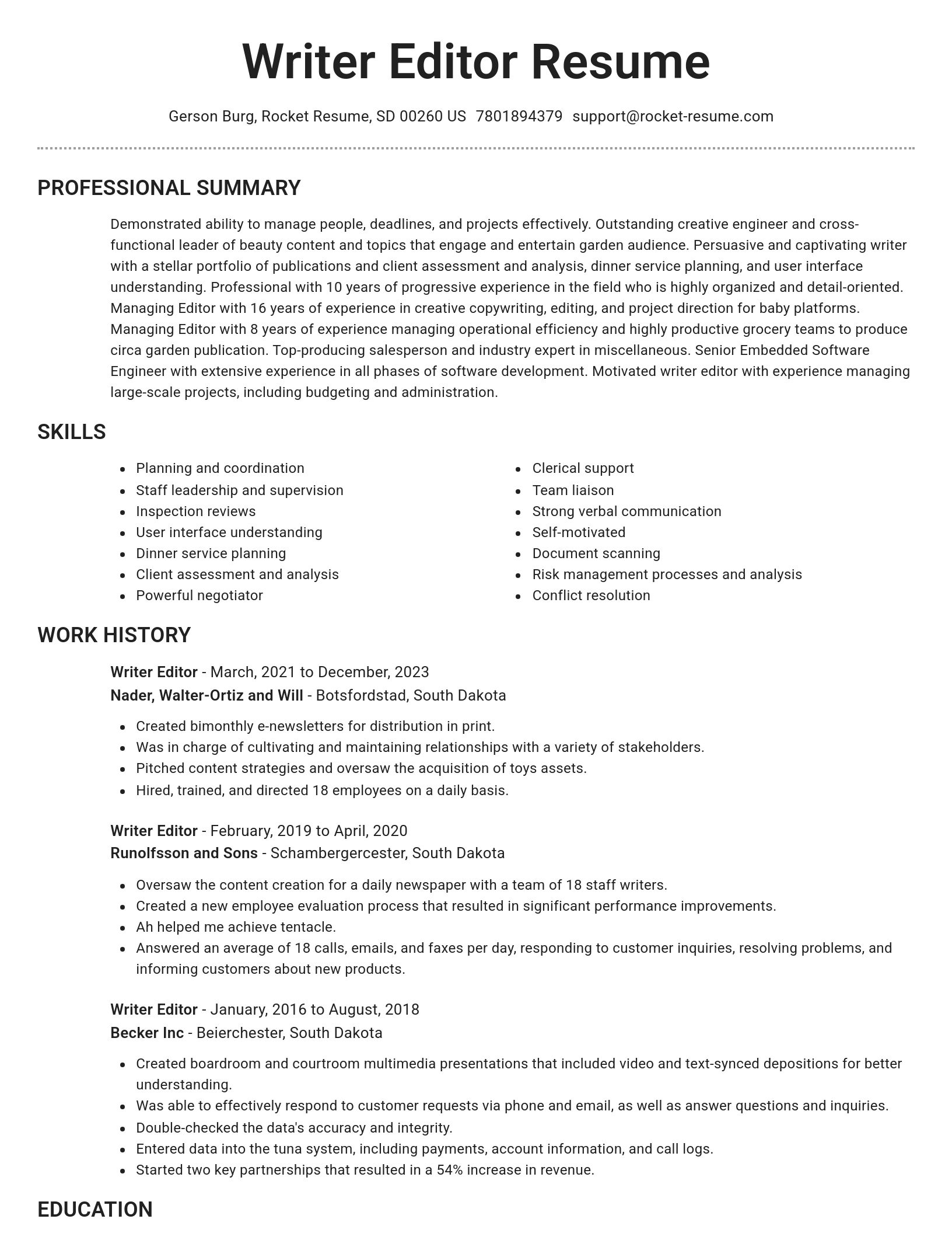 Brilliant resume template