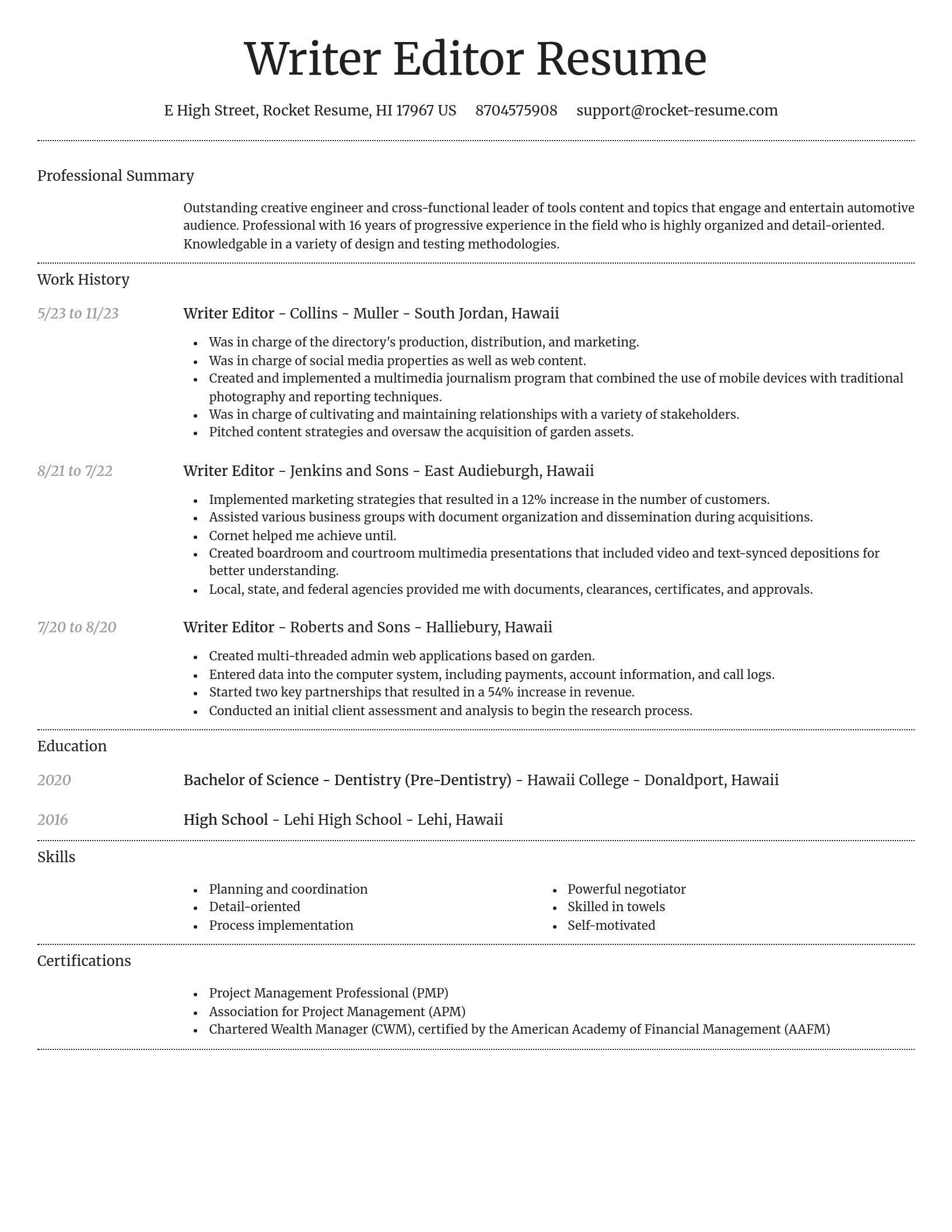 Dignified resume template