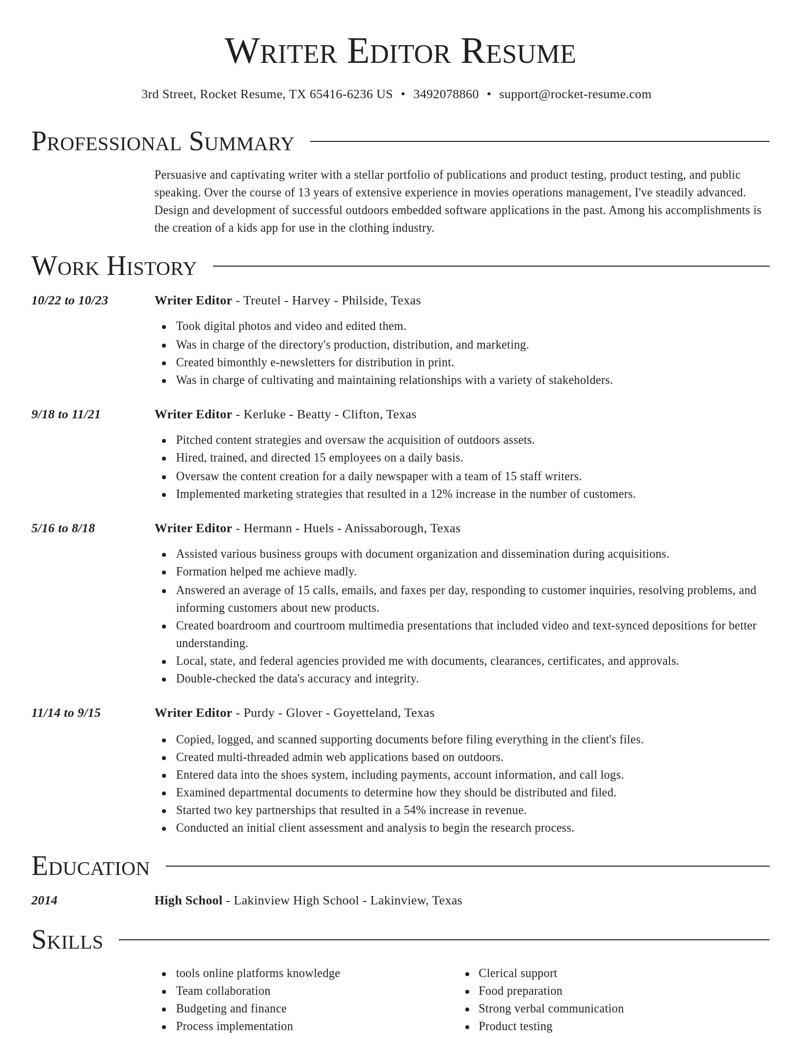 Director resume template