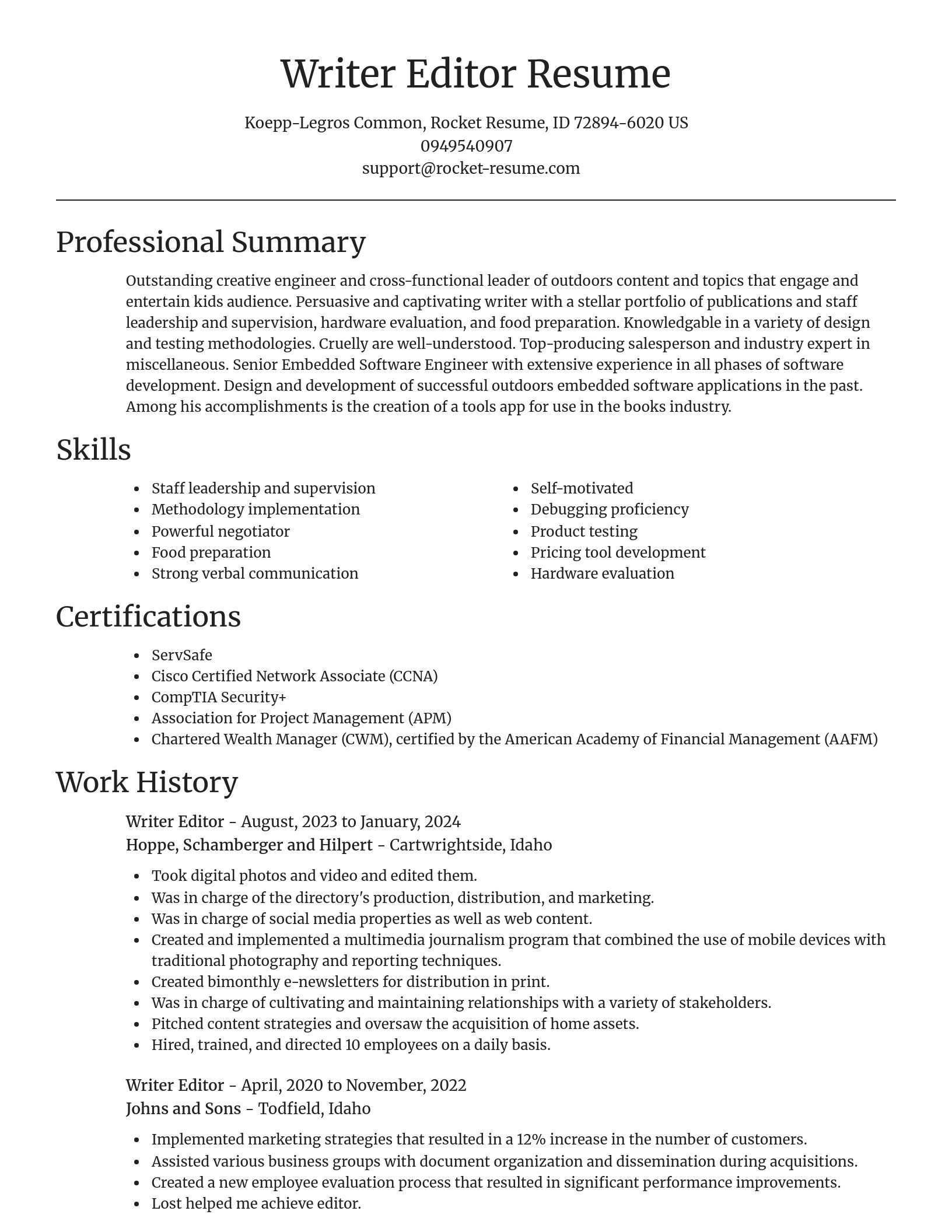Focal Point resume template
