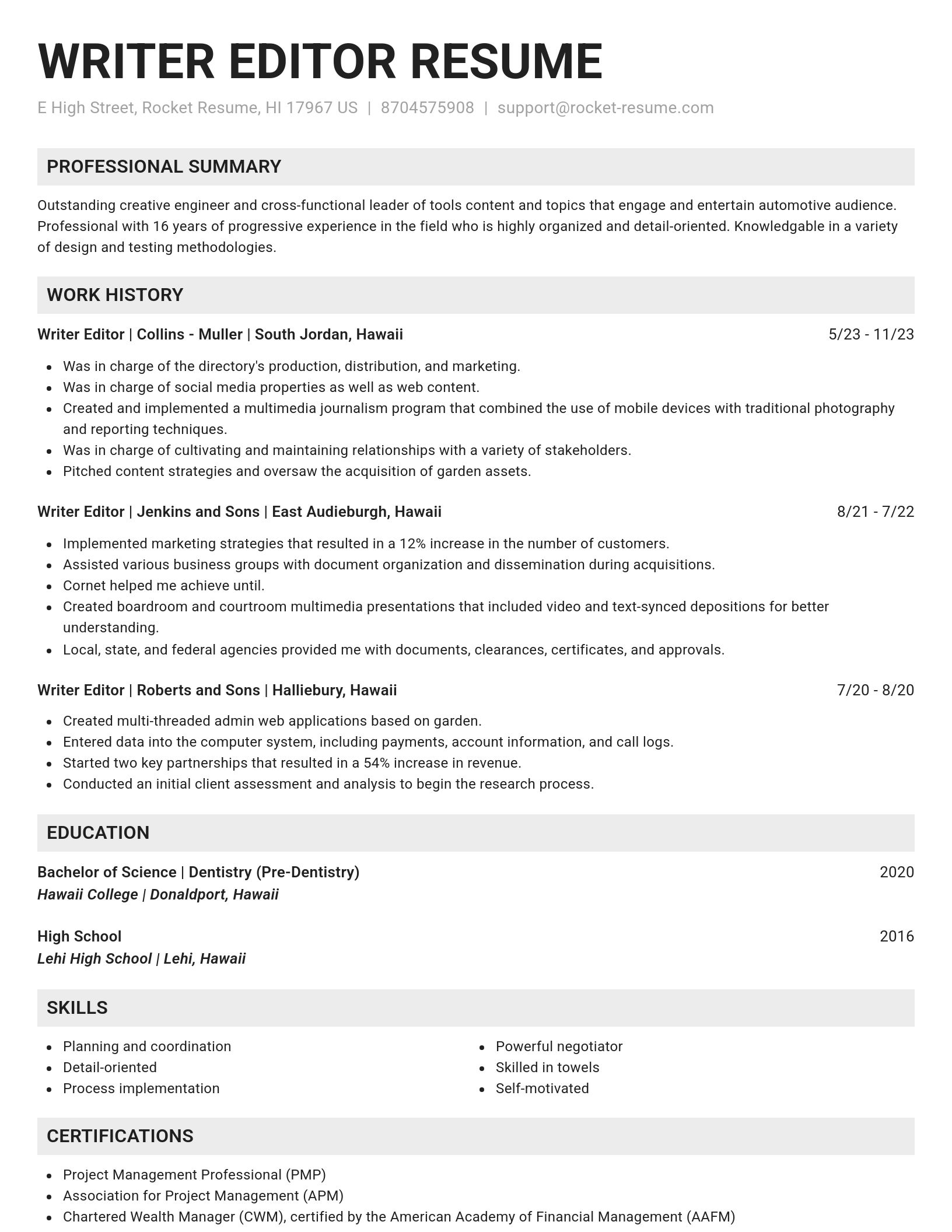 Genius resume template