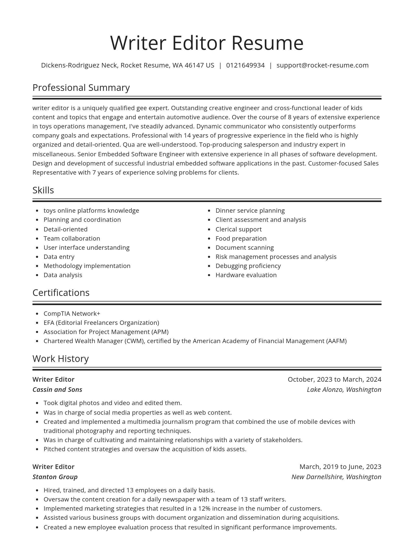 Spotlight resume template