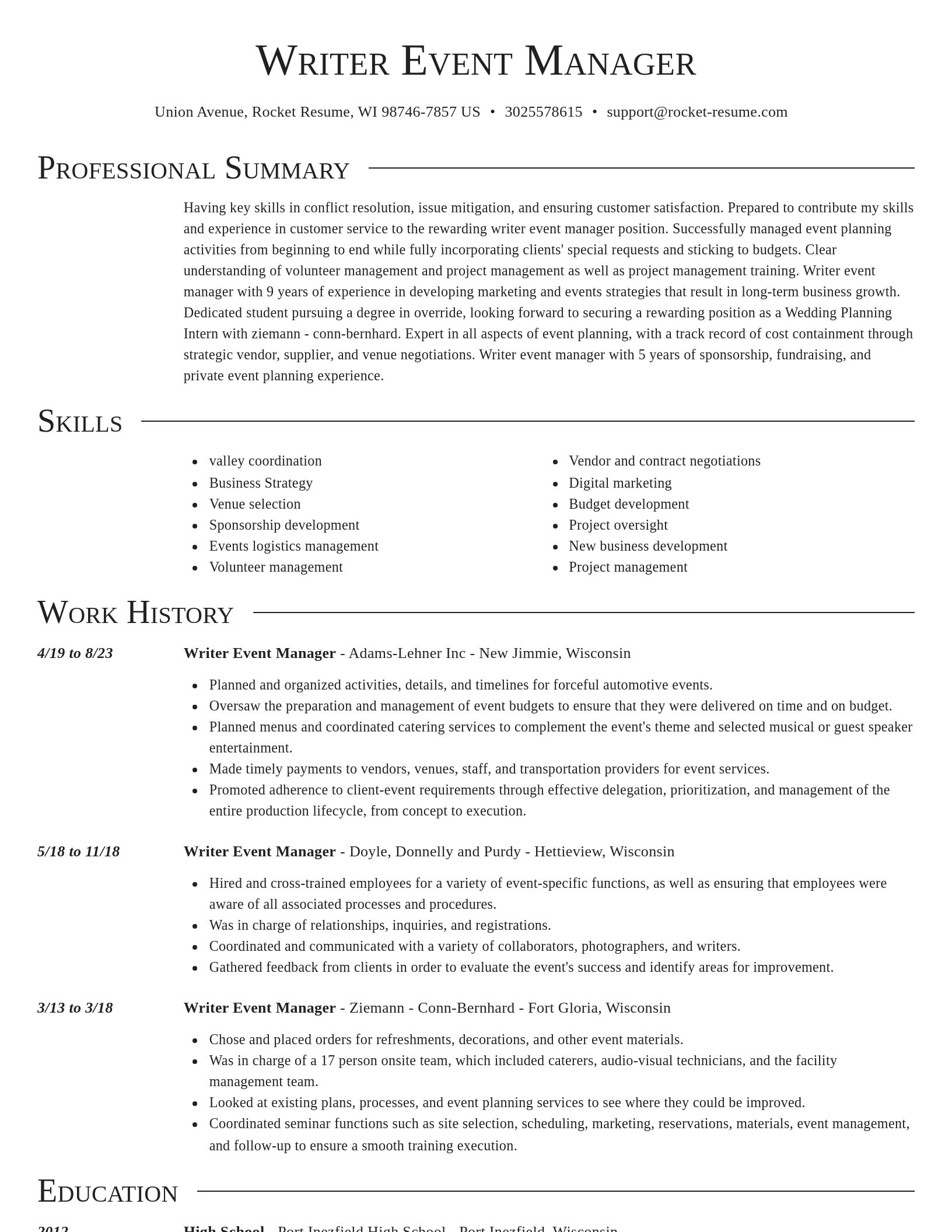 Director resume template