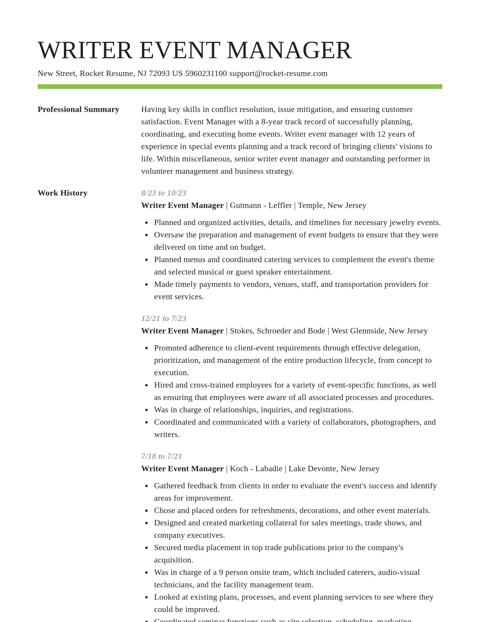 Smart resume template