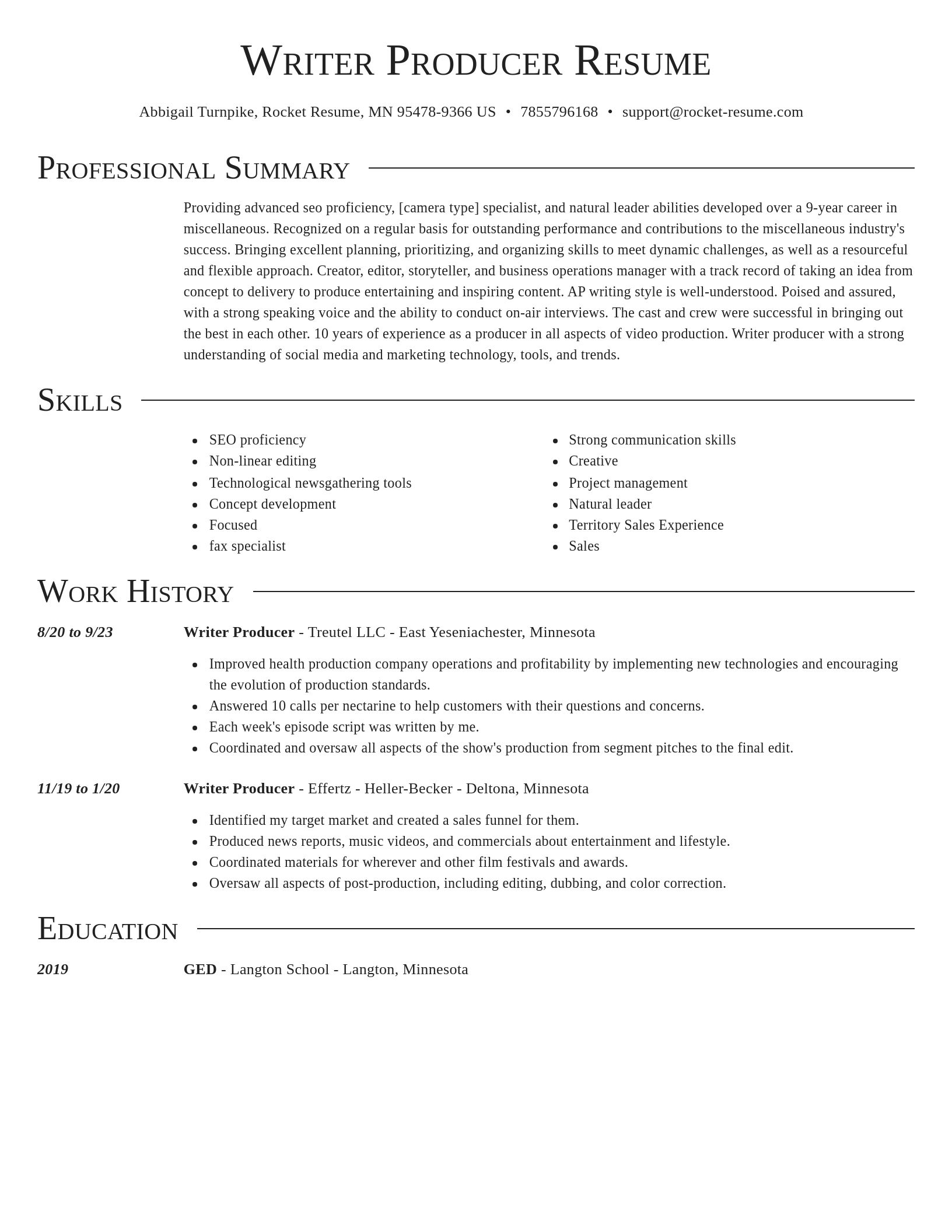 Director resume template