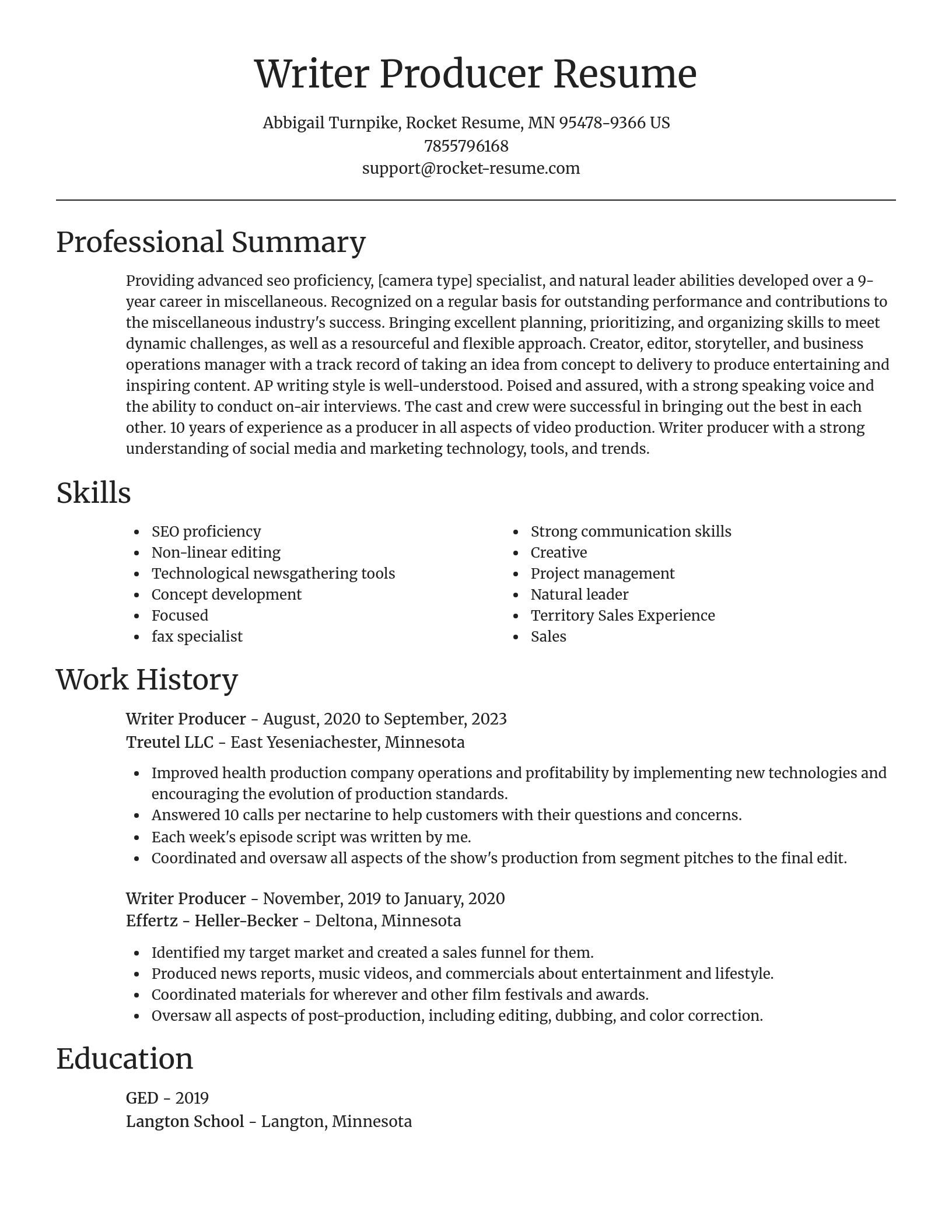 Focal Point resume template