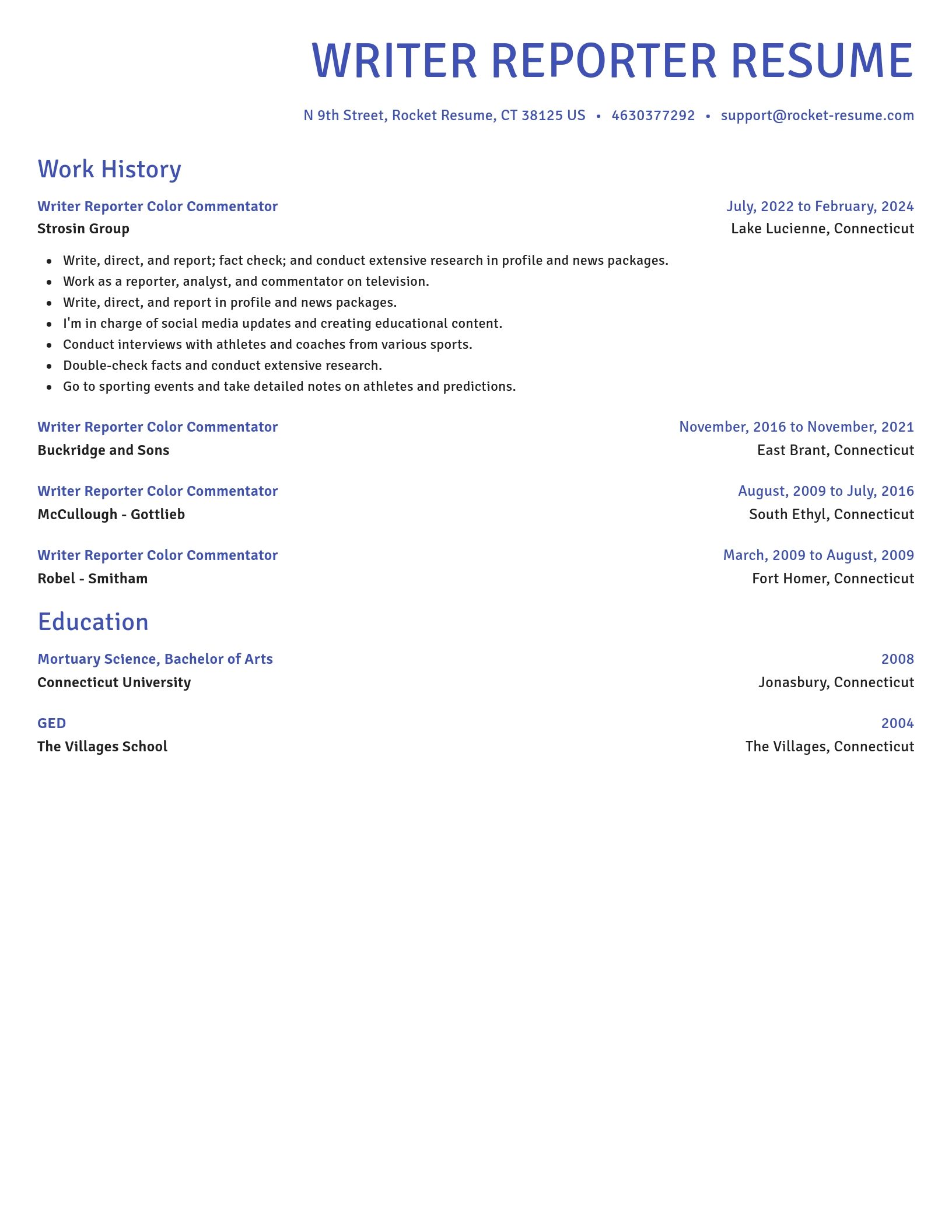 Novel resume template