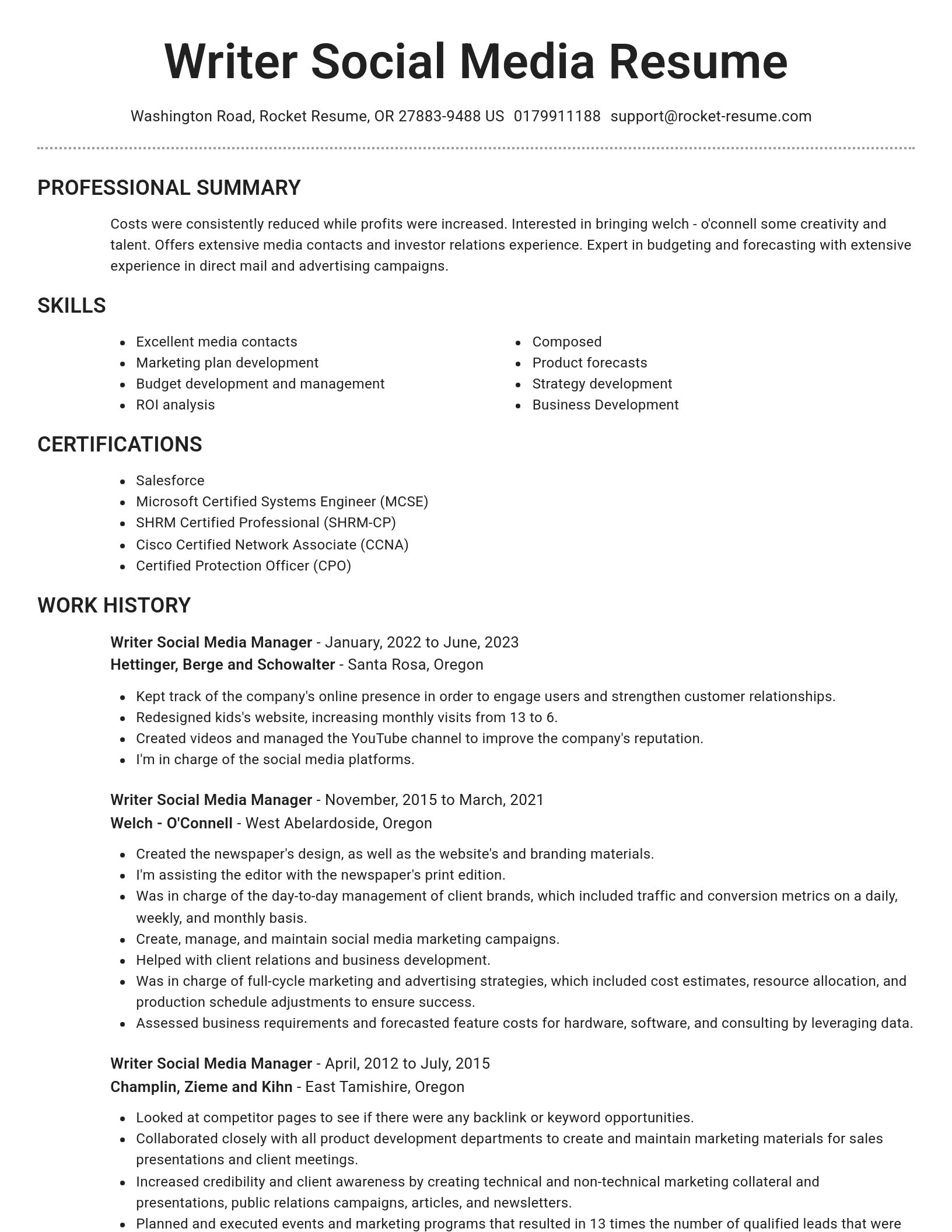 Brilliant resume template