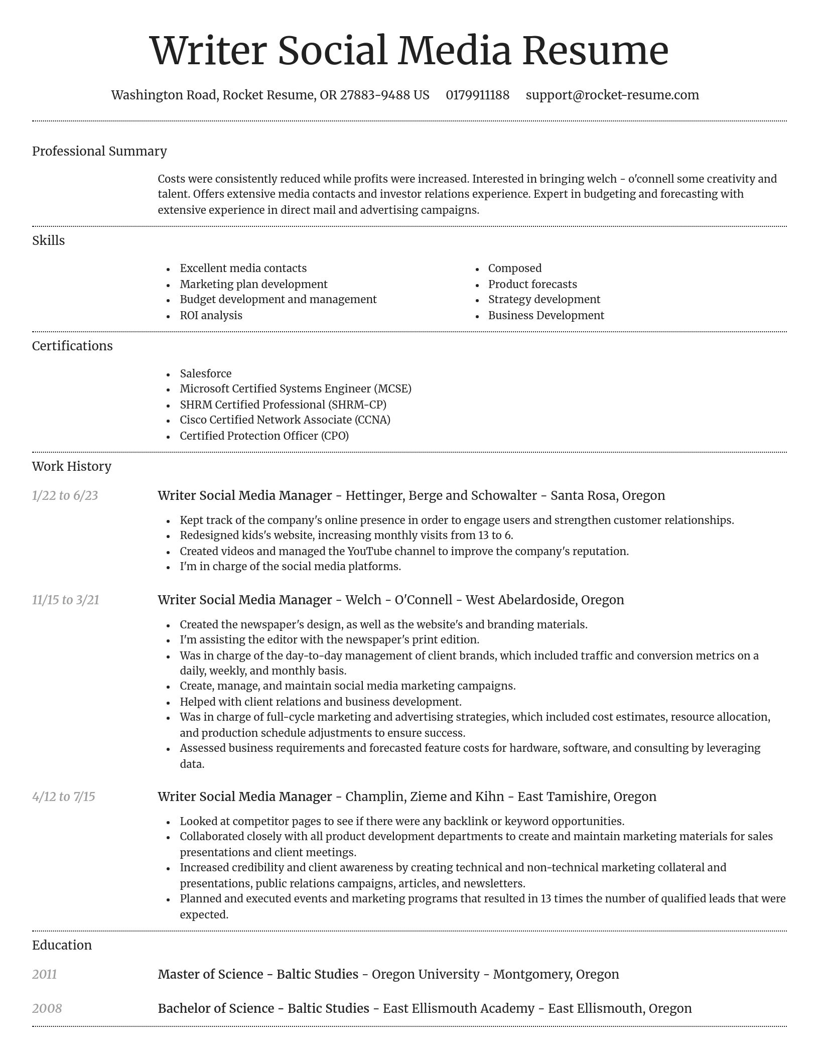 Dignified resume template