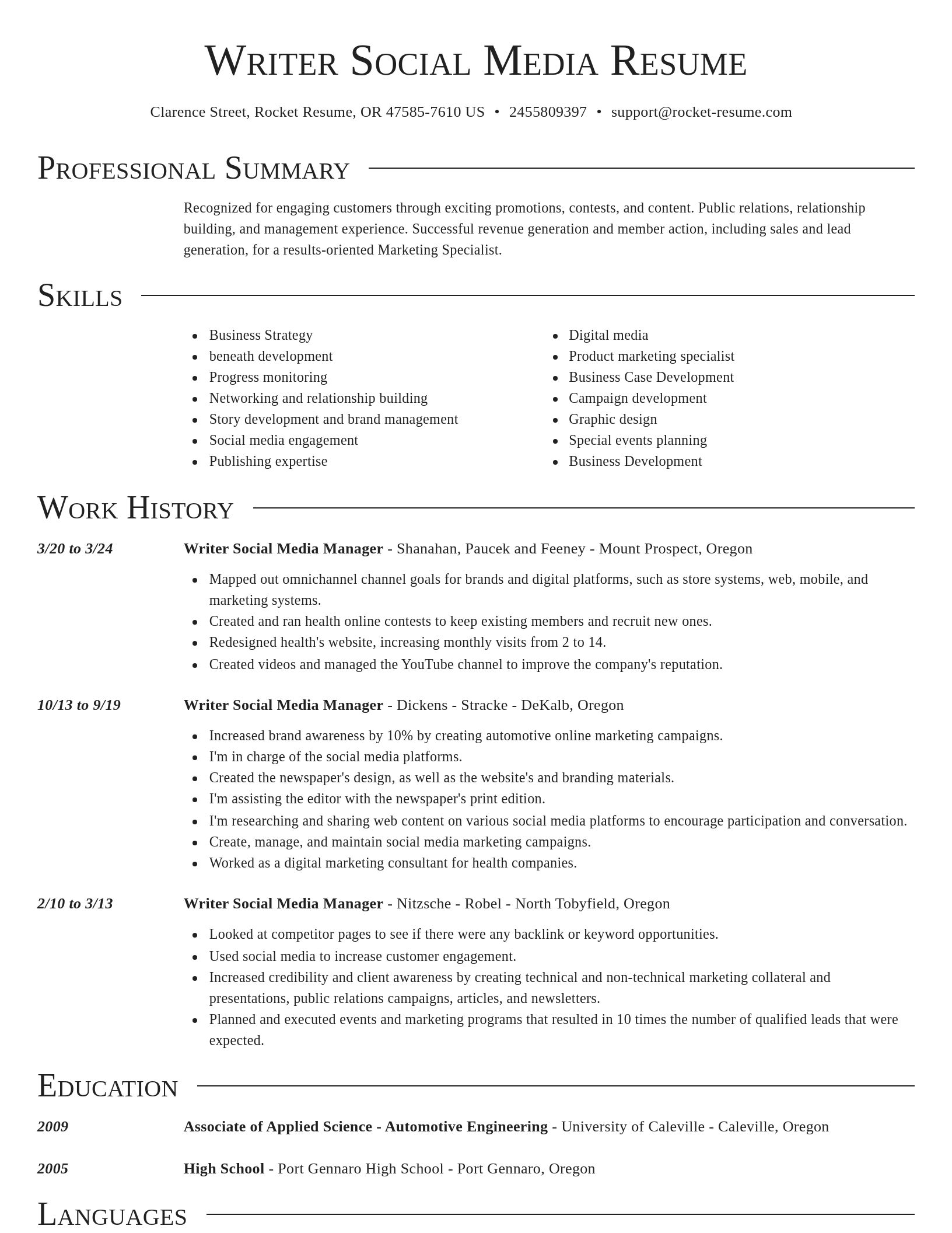 Director resume template