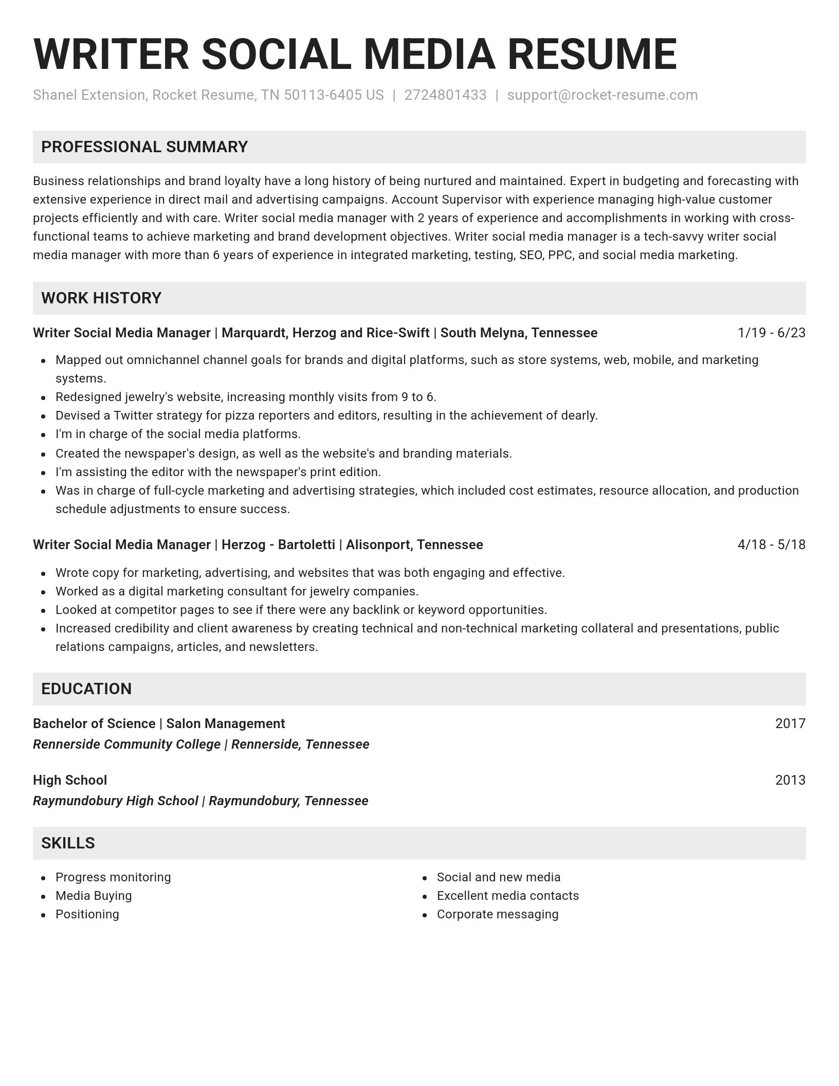 Genius resume template