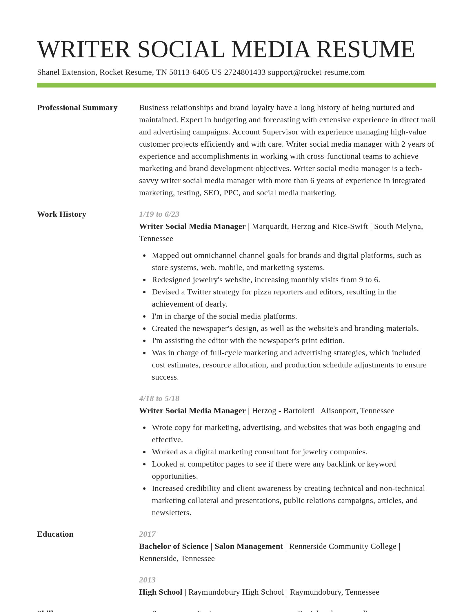 Smart resume template